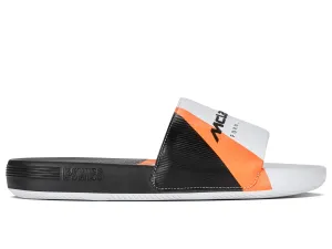 04422-196-M | SLIDE SANDAL X MCLAREN F1 TEAM | WHITE/BLACK/PAPAYA