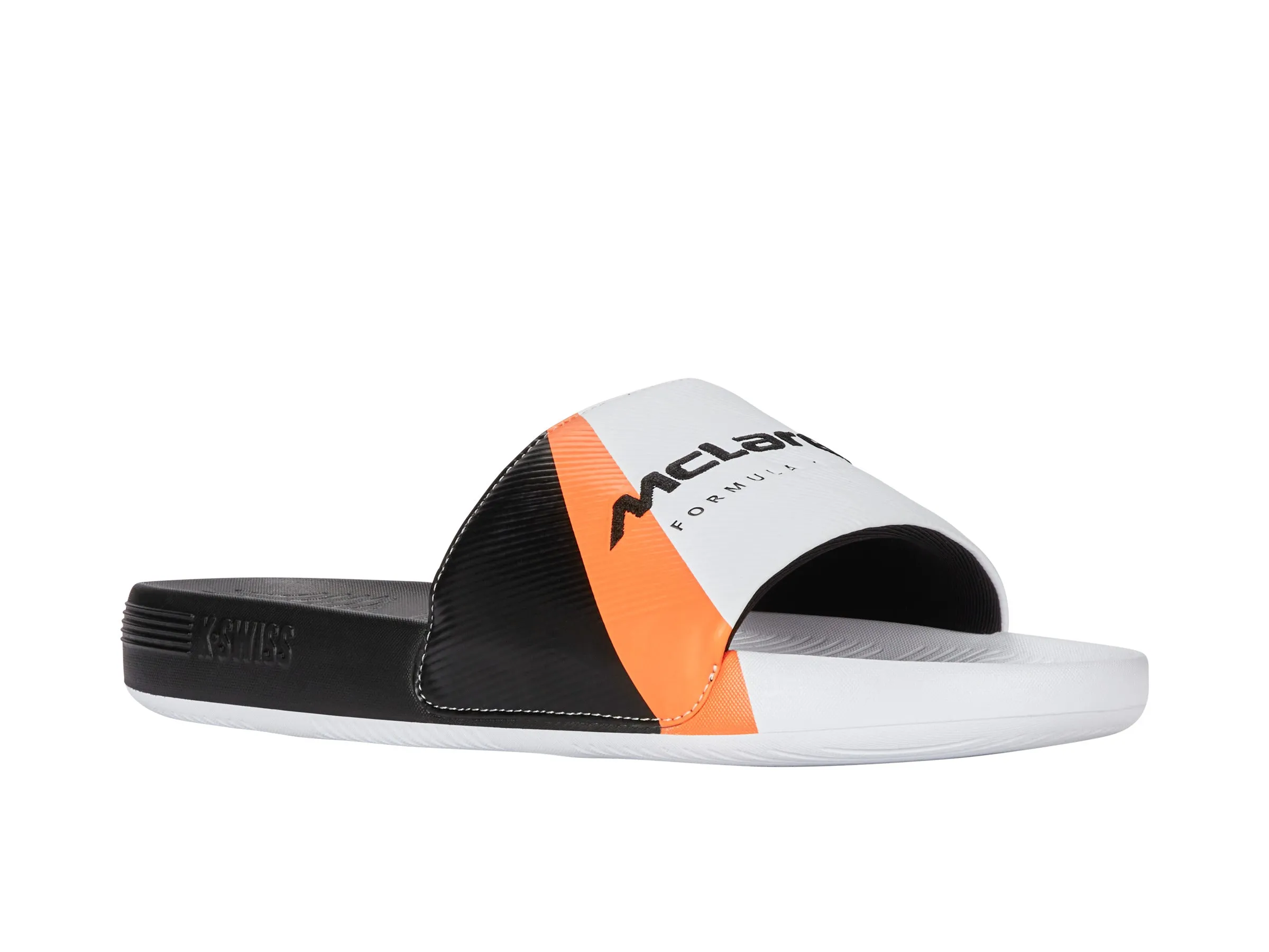 04422-196-M | SLIDE SANDAL X MCLAREN F1 TEAM | WHITE/BLACK/PAPAYA