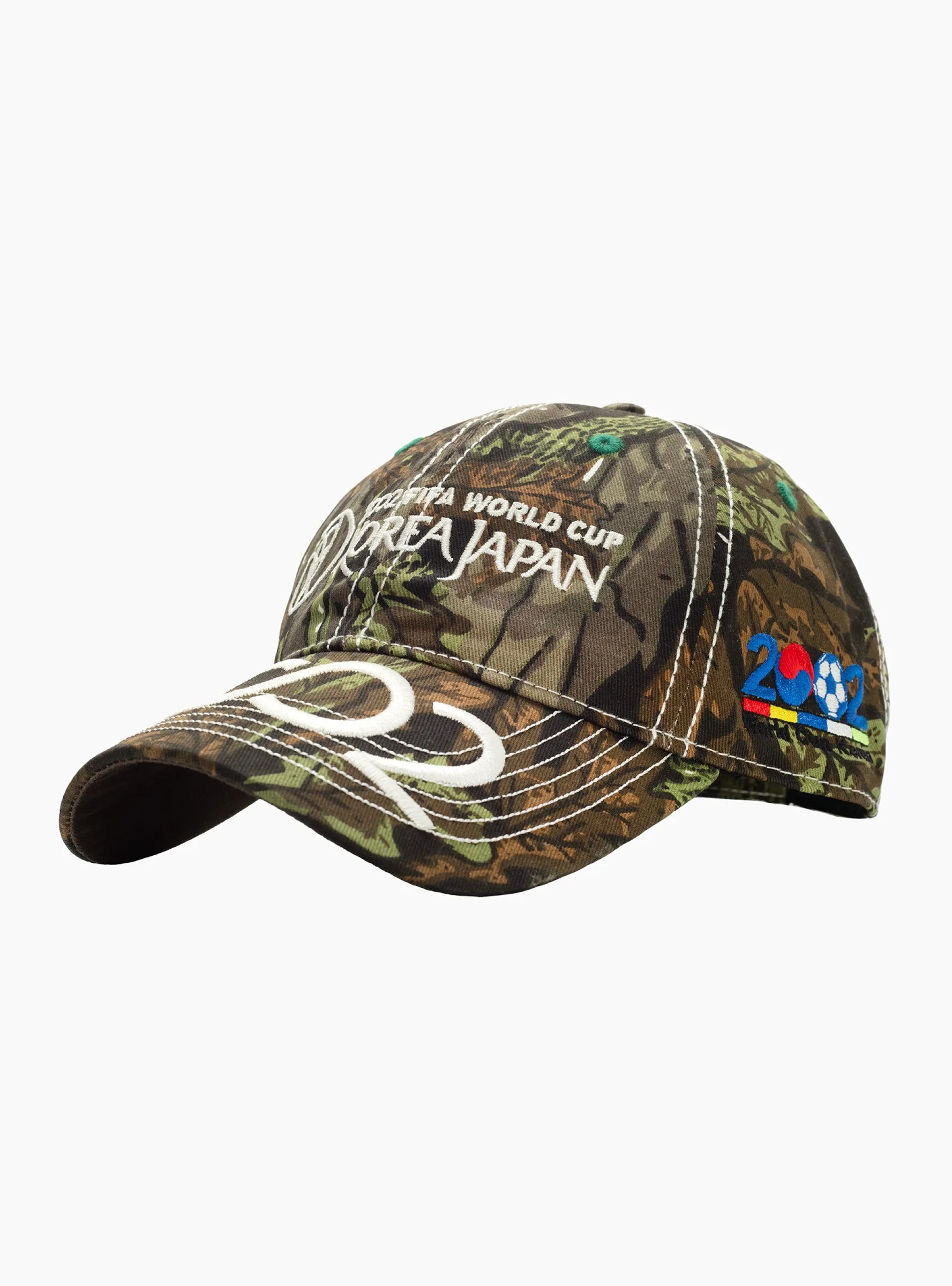 2002 6 Panel Hat Camo & White