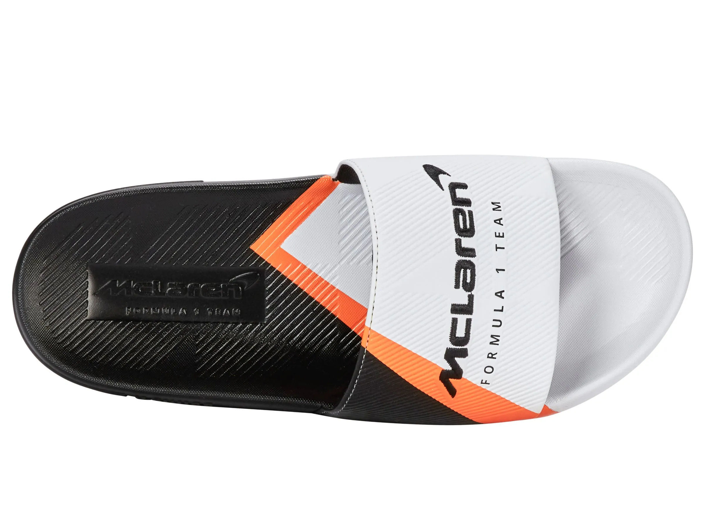 94422-196-M | SLIDE SANDAL X MCLAREN F1 TEAM | WHITE/BLACK/PAPAYA