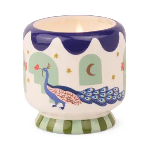 A Dopo 8 oz Handpainted Peacock Ceramic - Misted Lime