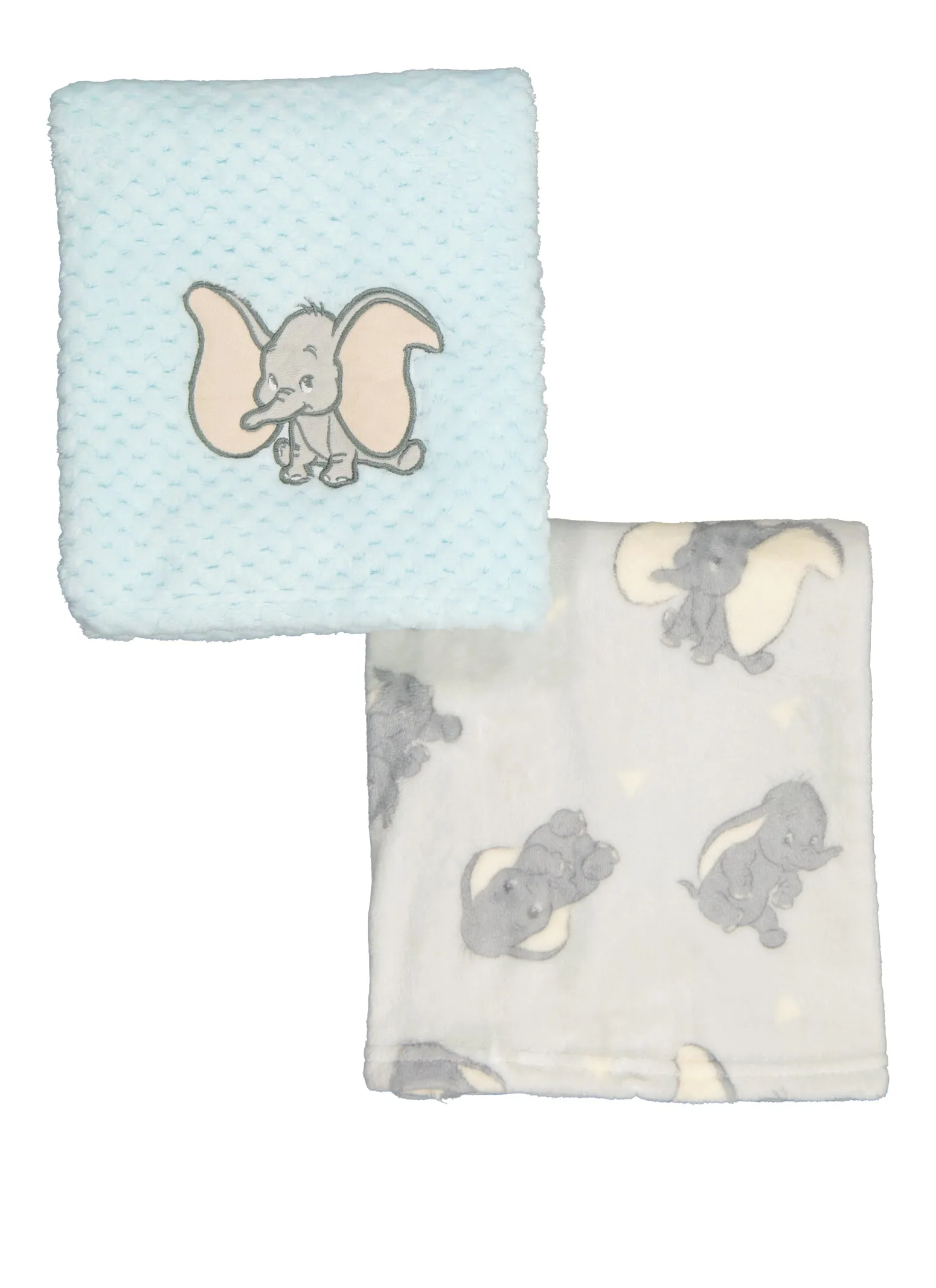 Baby Dumbo Elephant Graphic Plush Blankets 2 Pack