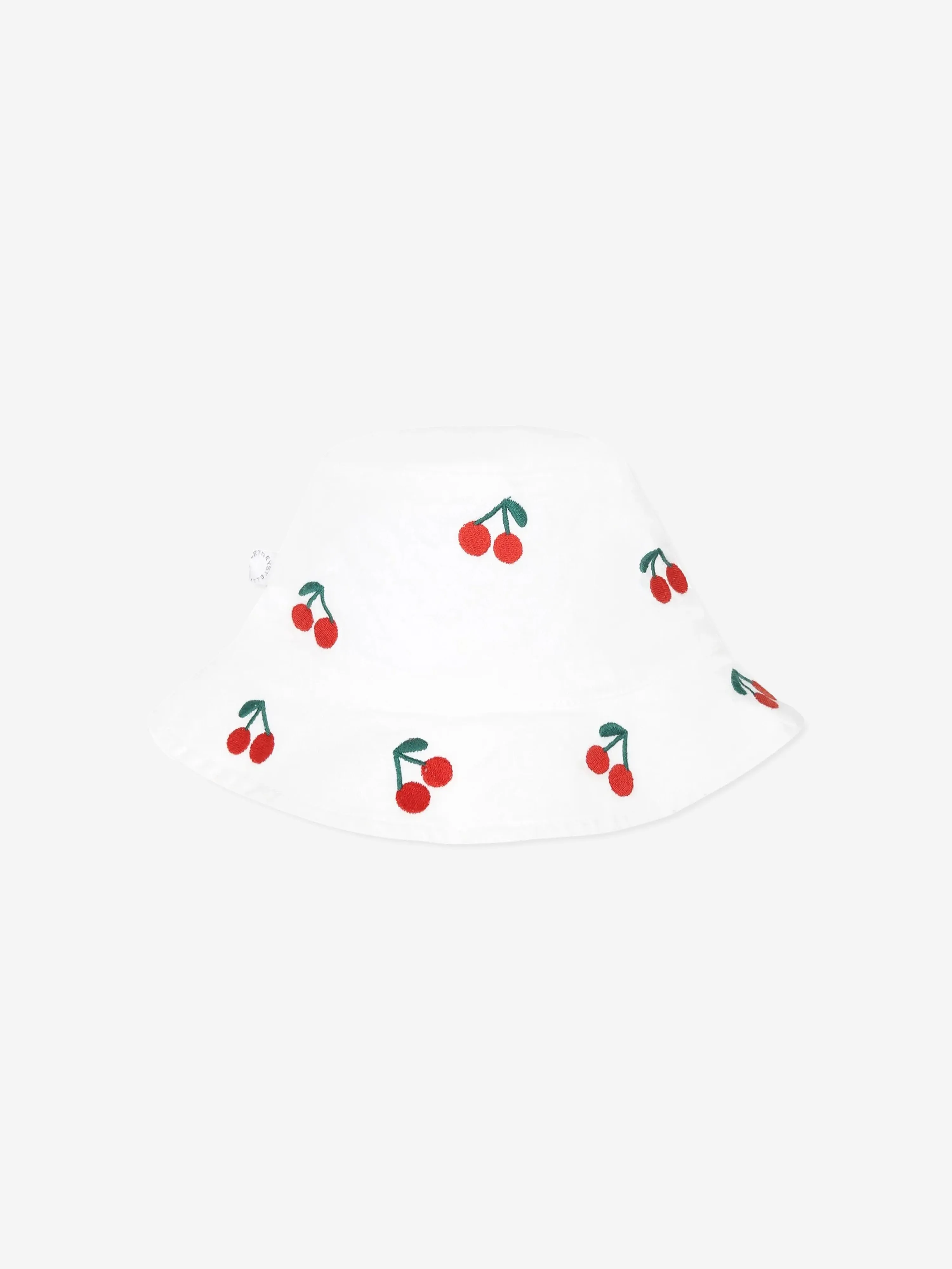 Baby Girls Embroidered Cherries Bucket Hat in White