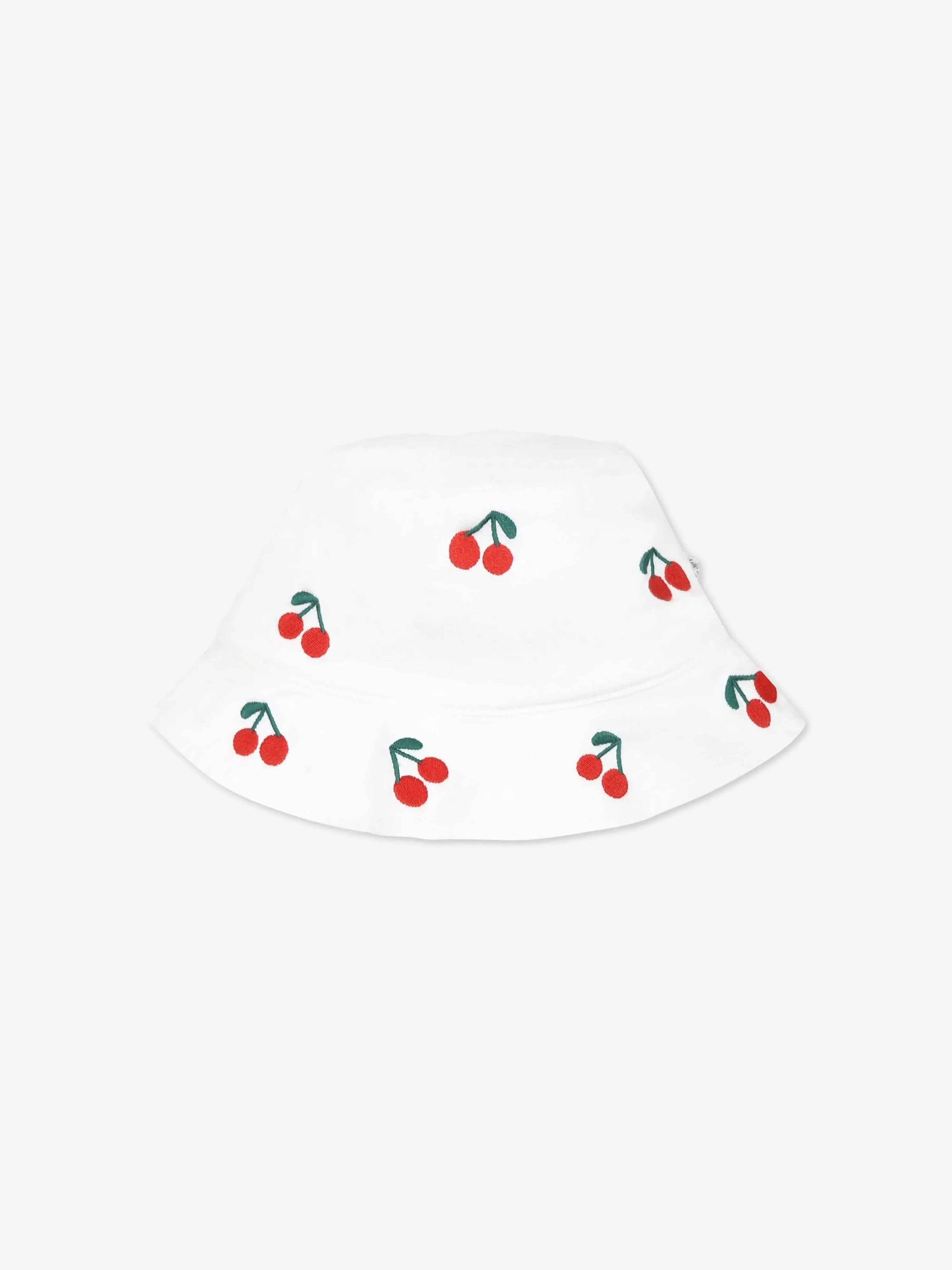 Baby Girls Embroidered Cherries Bucket Hat in White