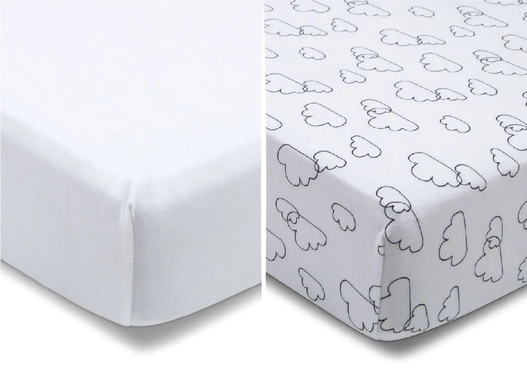 babyGap White Clouds 100% Organic Cotton Crib Sheets - 2 Pack
