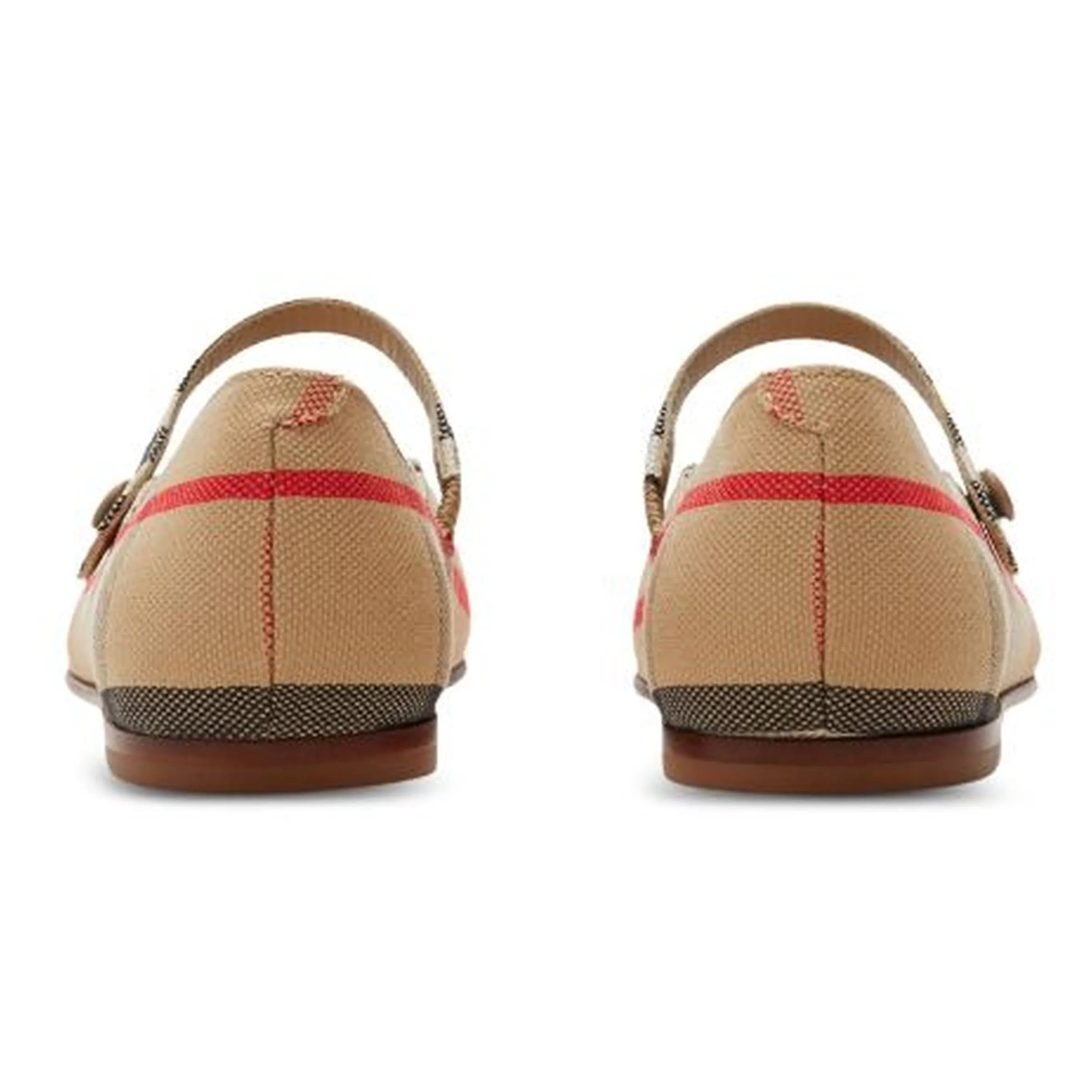 Beige Ckecked Ballet Flats