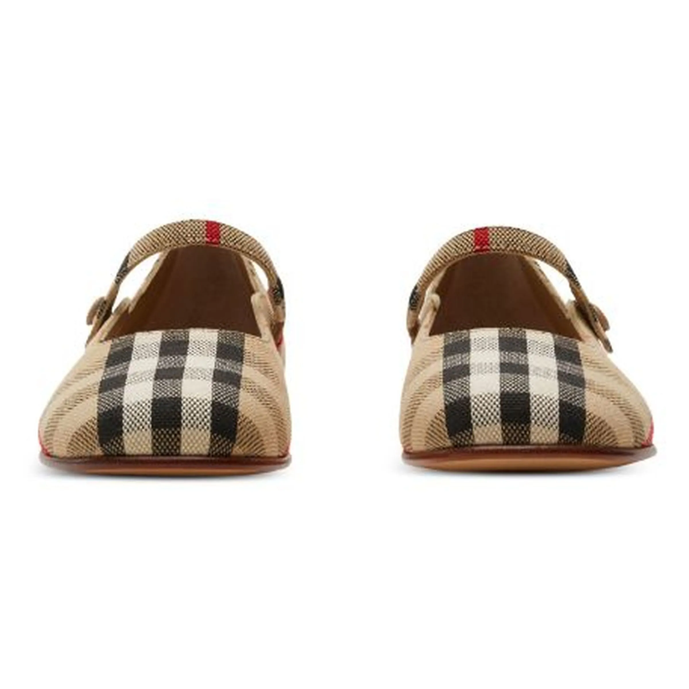 Beige Ckecked Ballet Flats