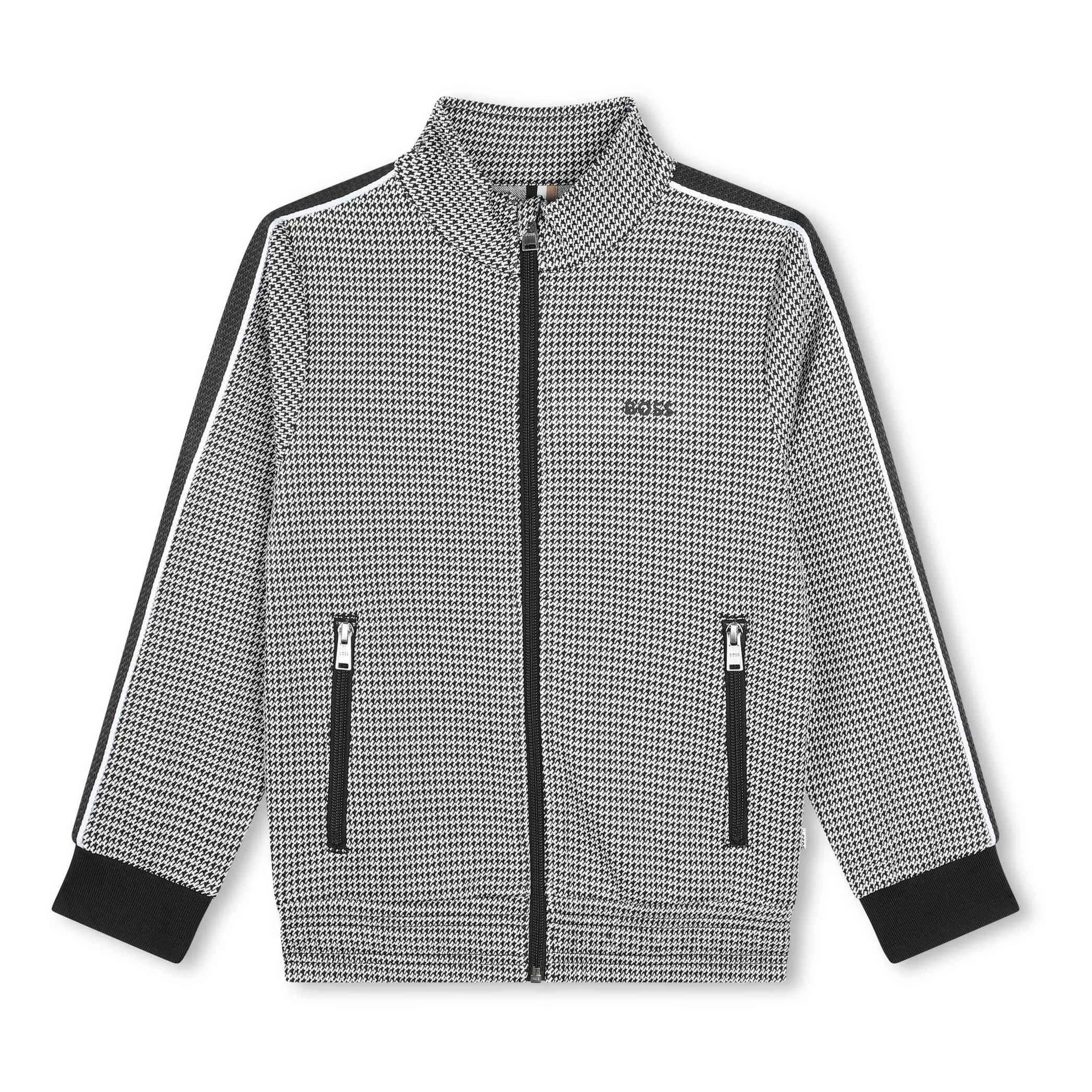 Black & Gray Zip Up Cardigan