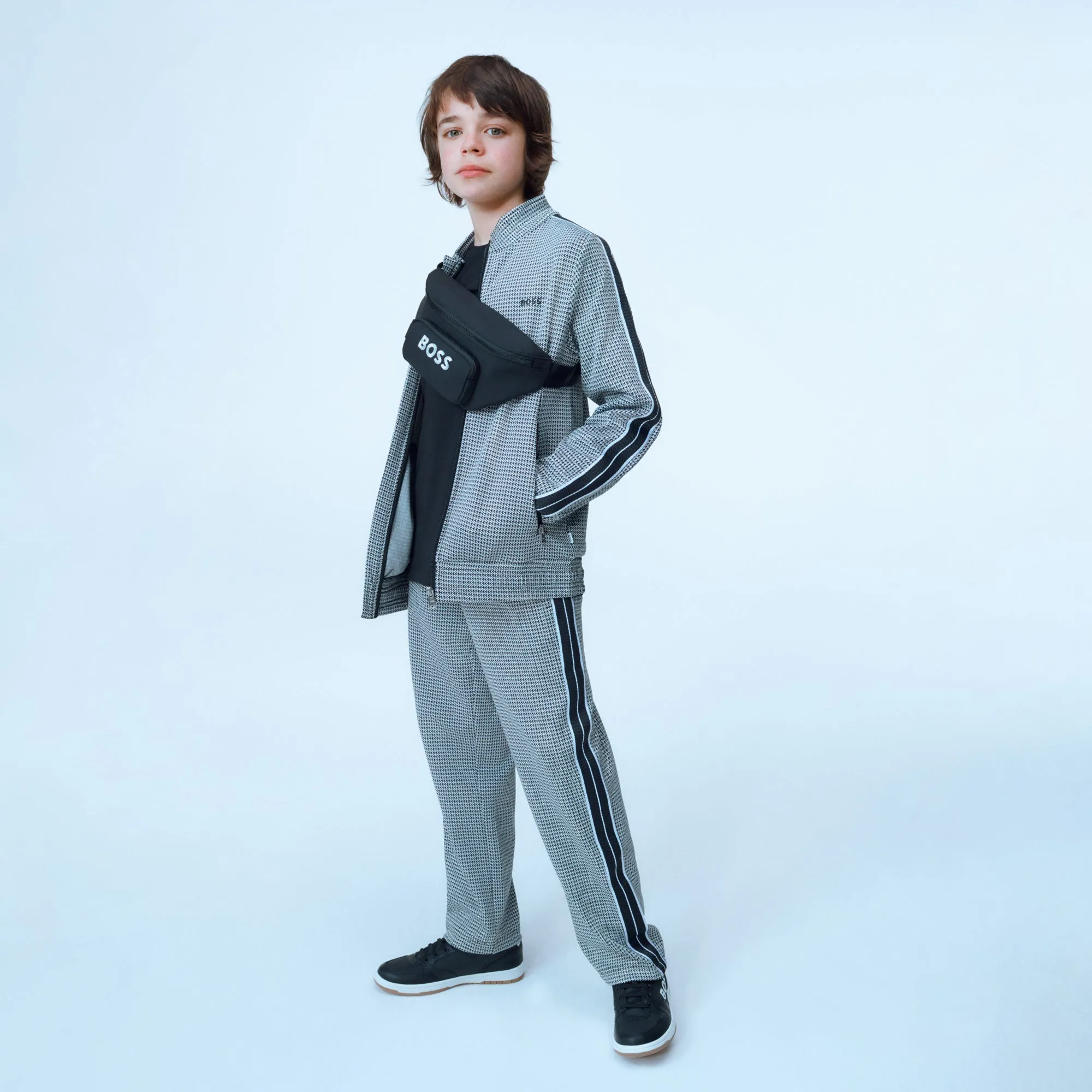 Black & Gray Zip Up Cardigan