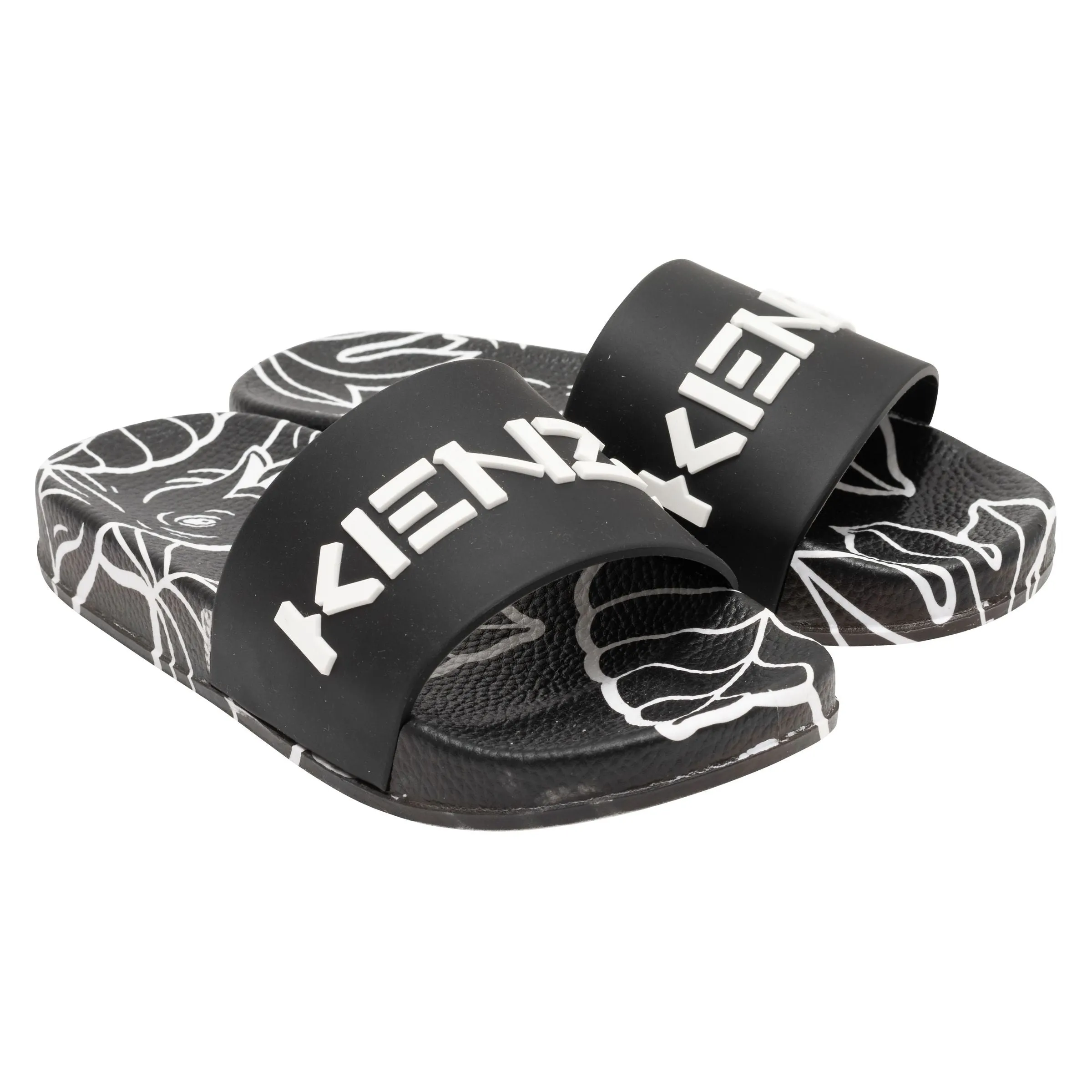 Black Tiger Print Logo Slides