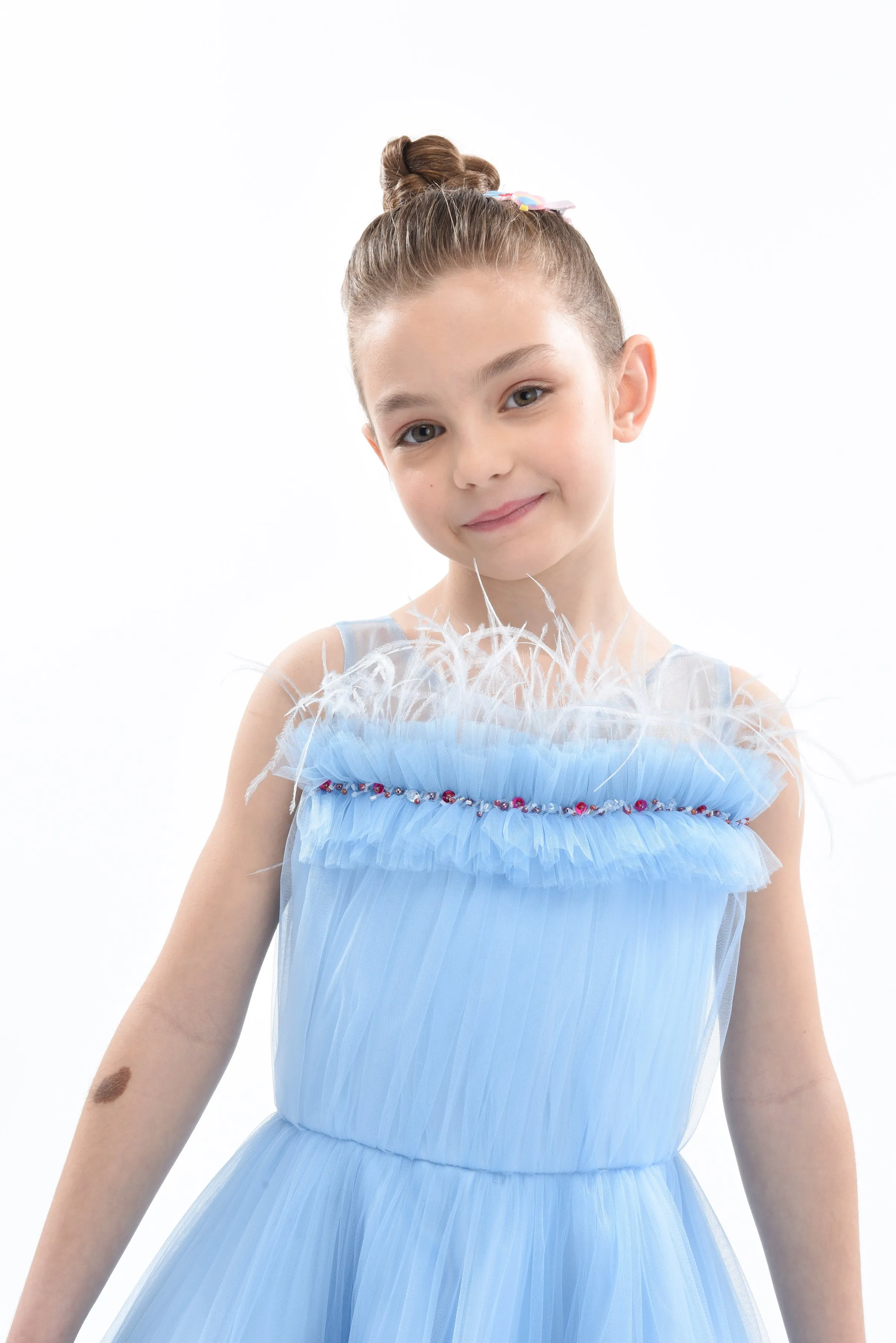 Blue Granada Ruffle Tulle Dress