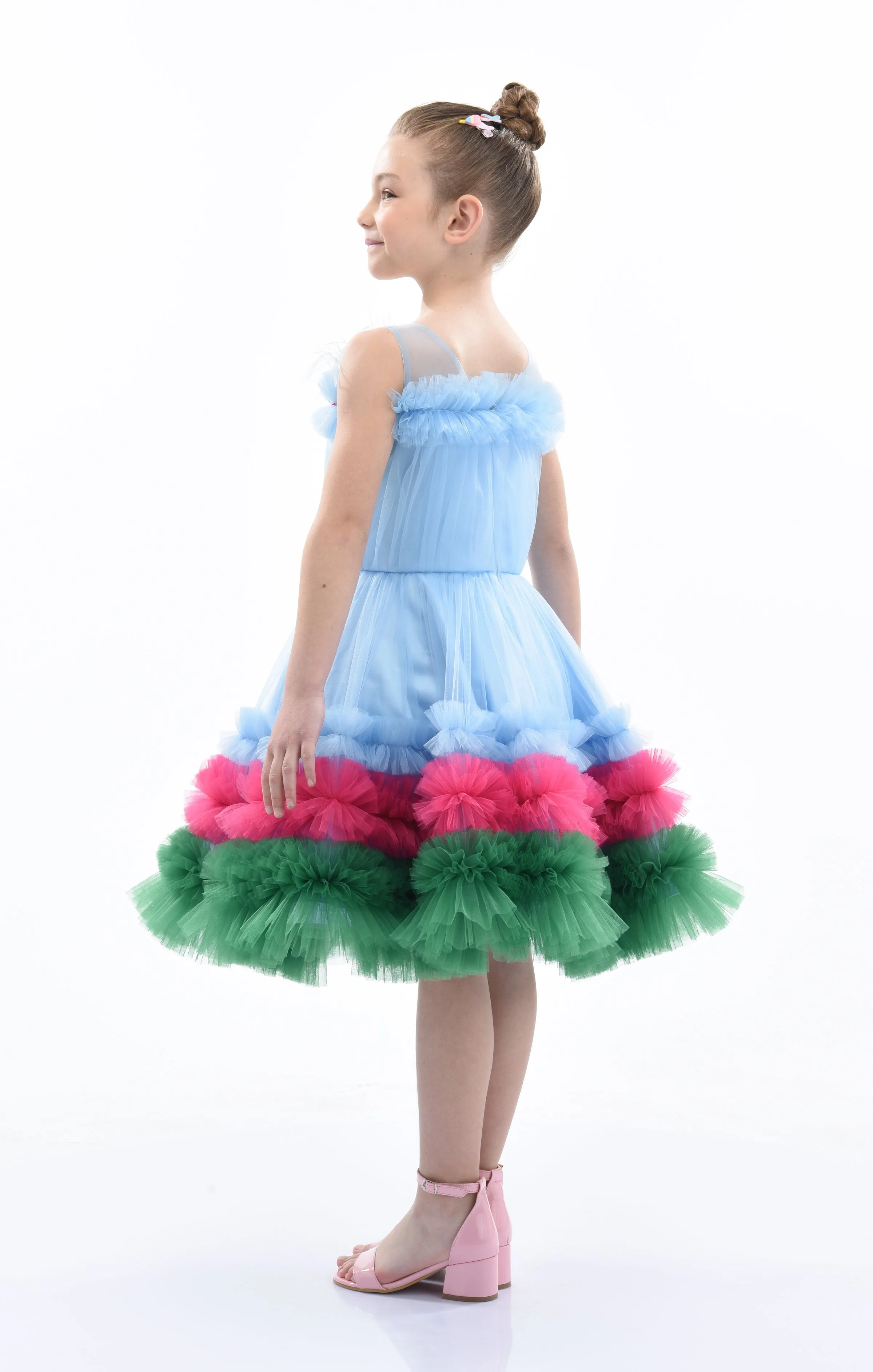 Blue Granada Ruffle Tulle Dress