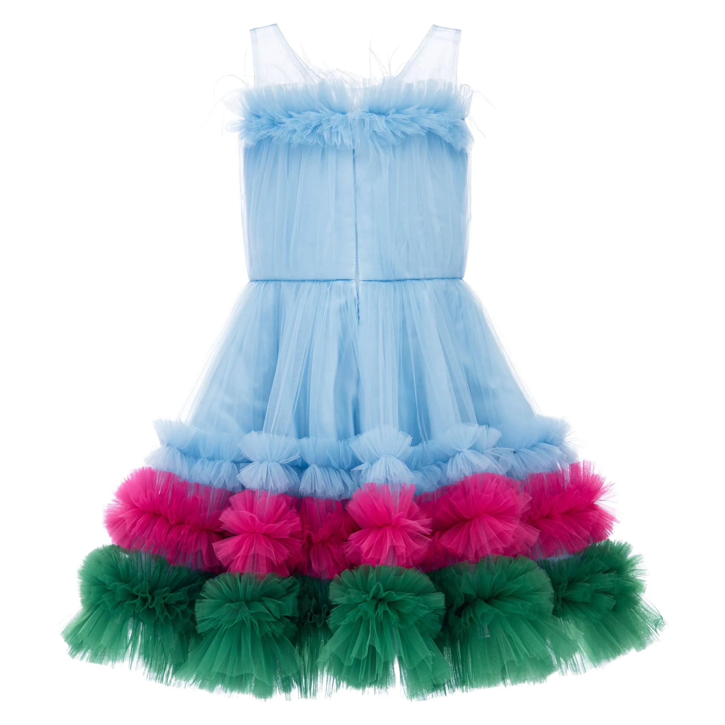 Blue Granada Ruffle Tulle Dress