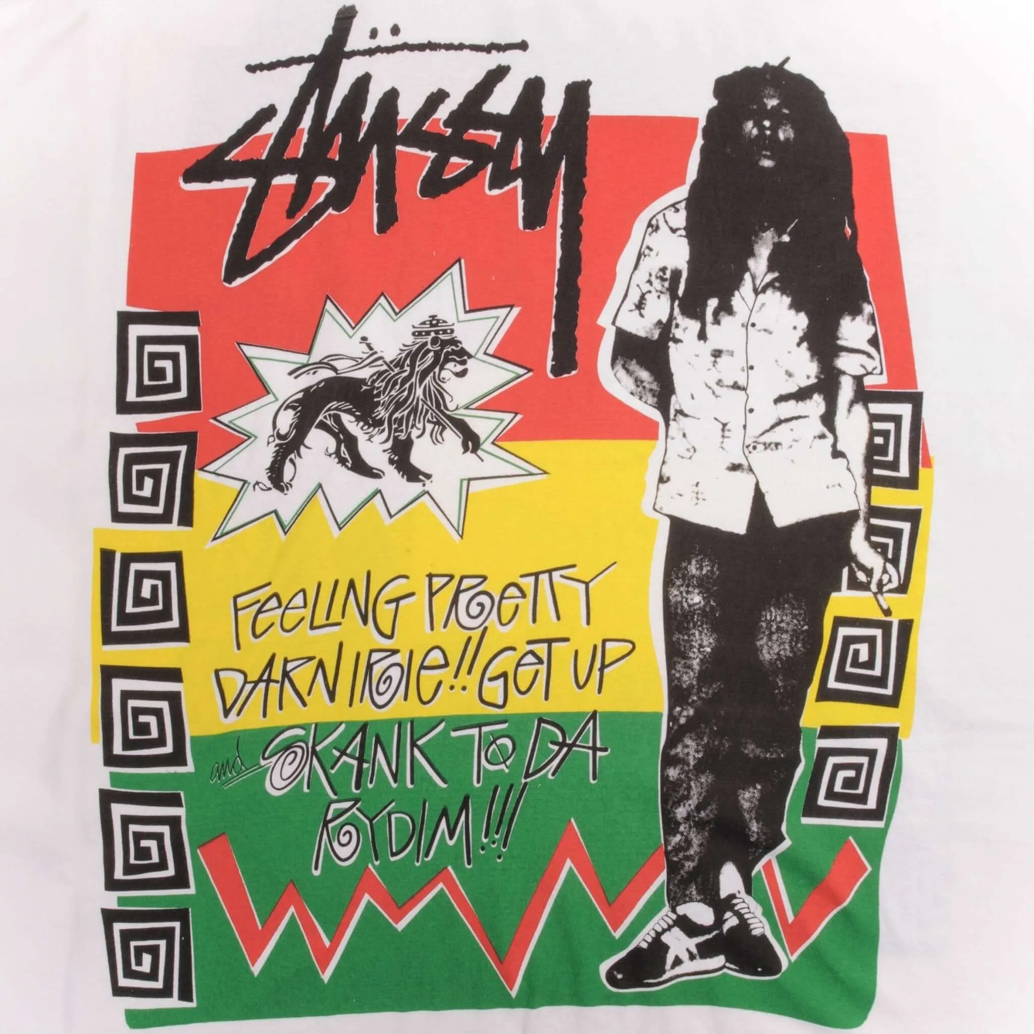 BOOTLEG TEE SHIRT STUSSY BOB MARLEY SIZE MEDIUM SINGLE STITCH