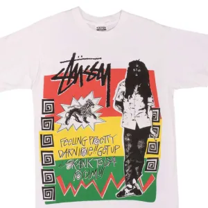 BOOTLEG TEE SHIRT STUSSY BOB MARLEY SIZE MEDIUM SINGLE STITCH