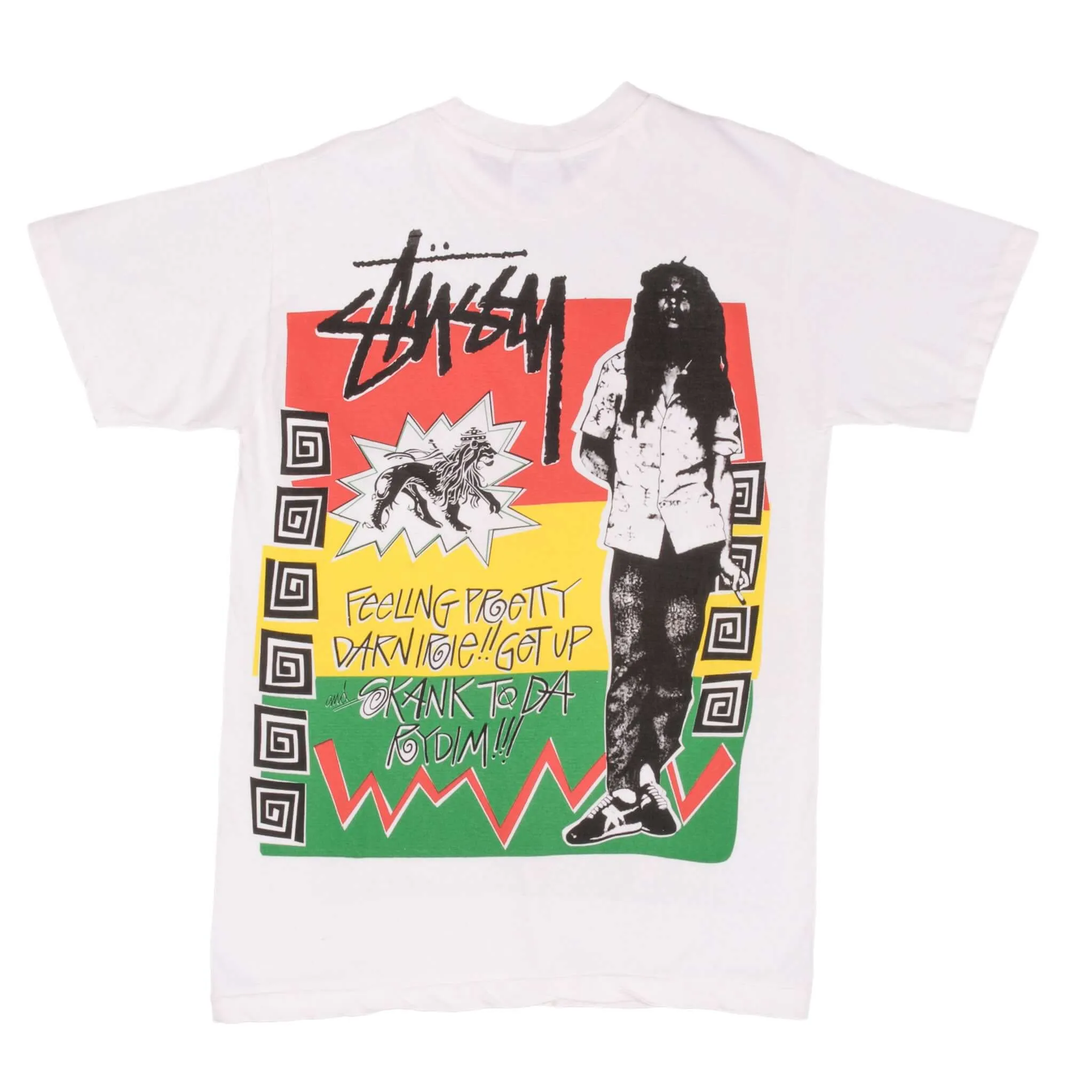 BOOTLEG TEE SHIRT STUSSY BOB MARLEY SIZE MEDIUM SINGLE STITCH