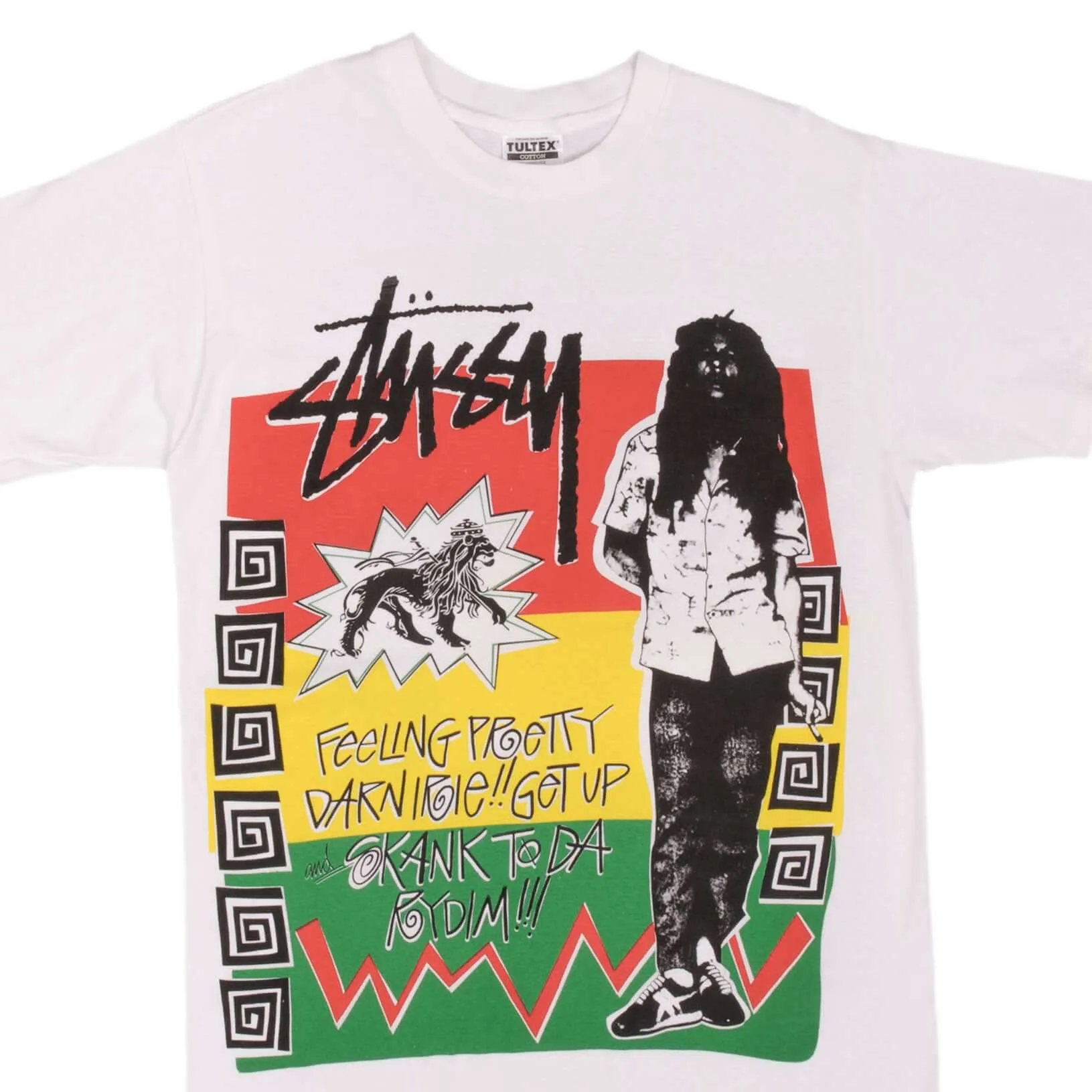 BOOTLEG TEE SHIRT STUSSY BOB MARLEY SIZE MEDIUM SINGLE STITCH
