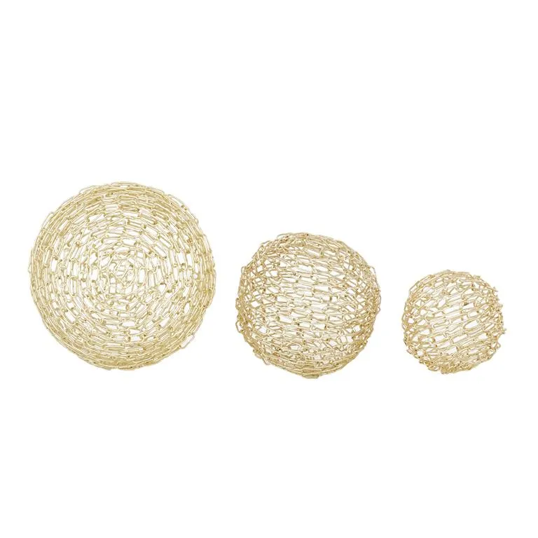 COSMOLIVING BY COSMOPOLITAN GOLD METAL GEOMETRIC SCULPTURE