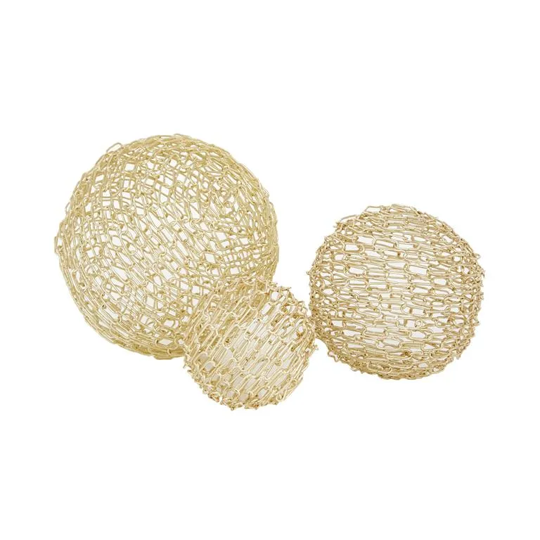 COSMOLIVING BY COSMOPOLITAN GOLD METAL GEOMETRIC SCULPTURE