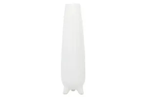COSMOLIVING BY COSMOPOLITAN WHITE CERAMIC VASE WITH FEET