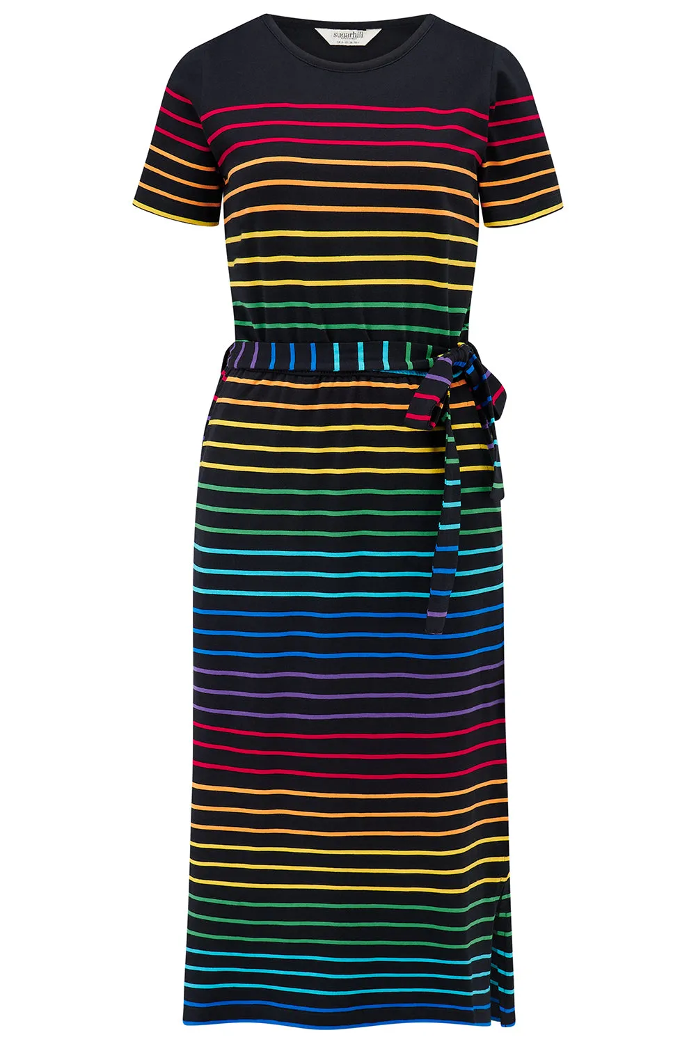 Flissy Jersey Midi Dress - Black. Night Rainbow