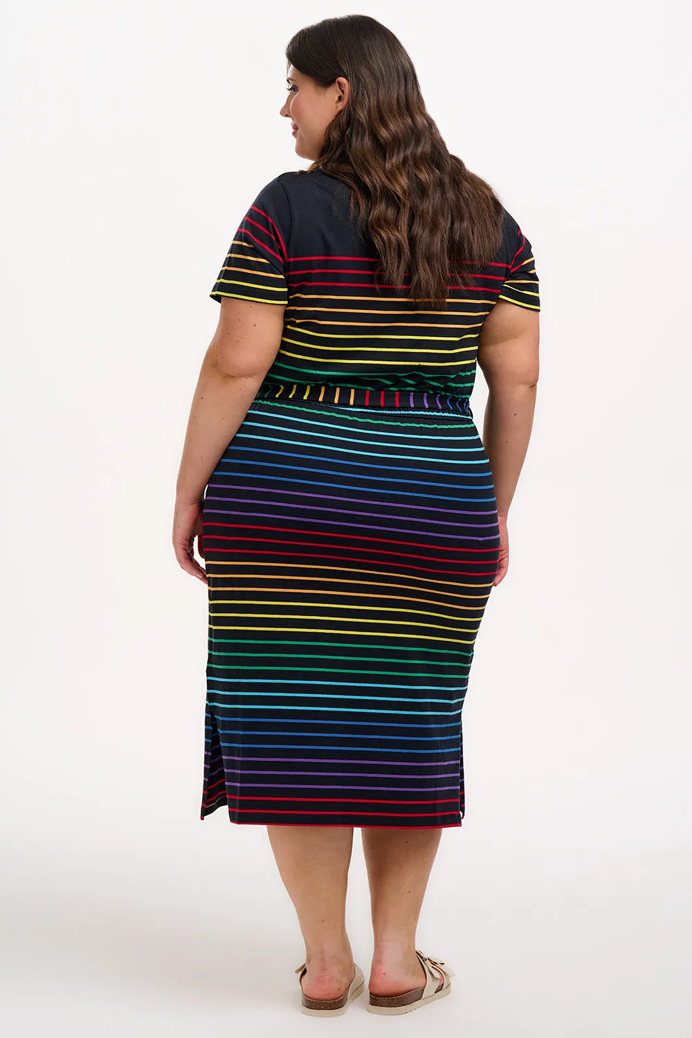 Flissy Jersey Midi Dress - Black. Night Rainbow