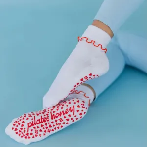 Foldover Ruffle Ankle Grip Sock  (Barre / Pilates)