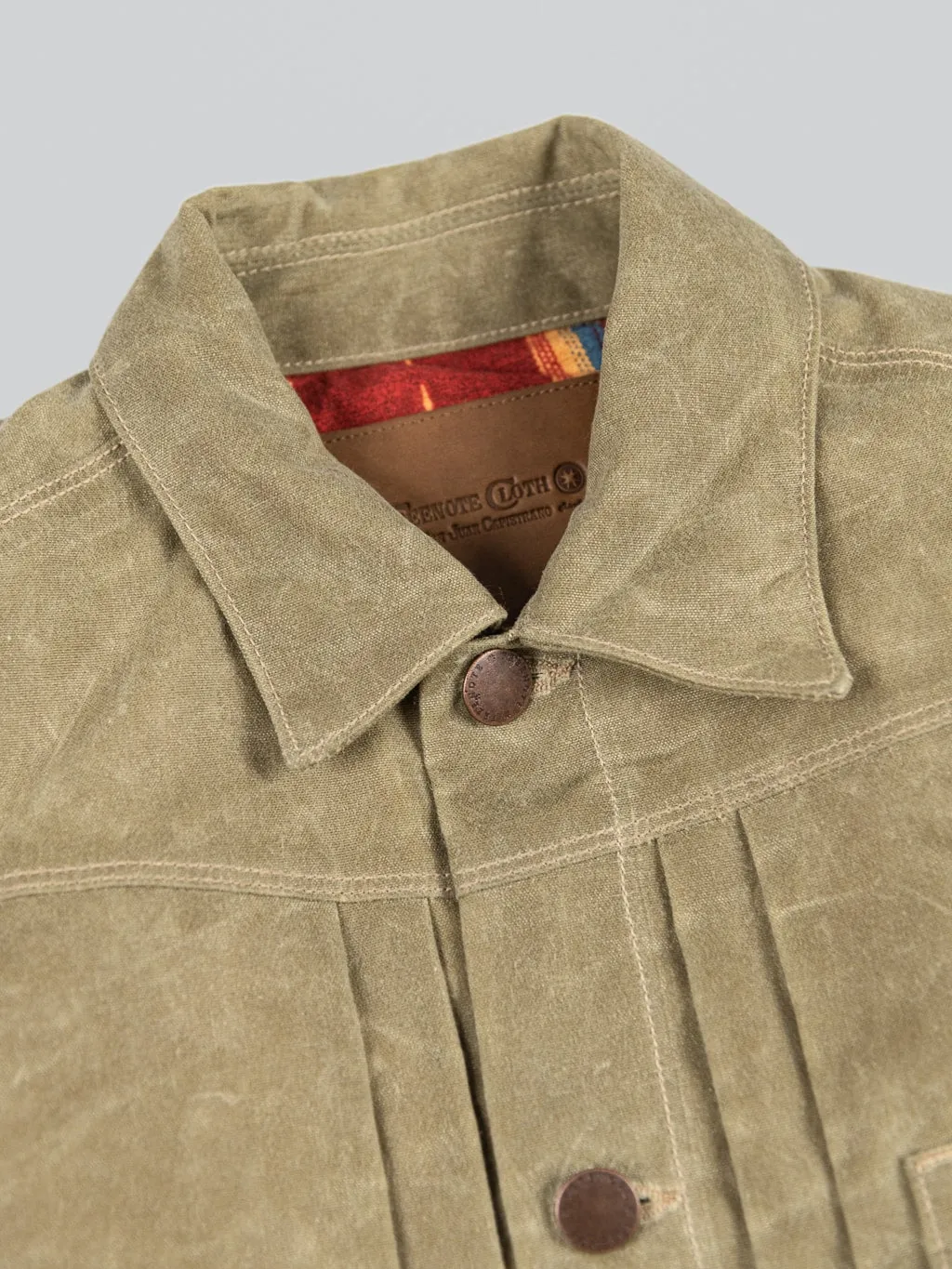 Freenote Cloth Riders Jacket Waxed Canvas Tobacco Tumbleweed Red Interior