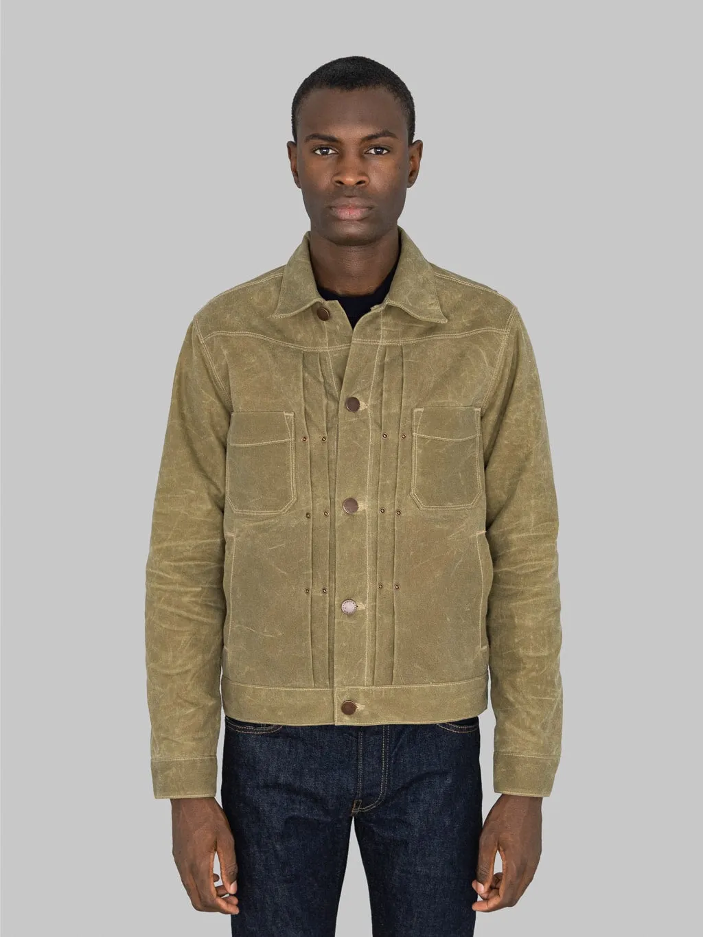 Freenote Cloth Riders Jacket Waxed Canvas Tobacco Tumbleweed Red Interior