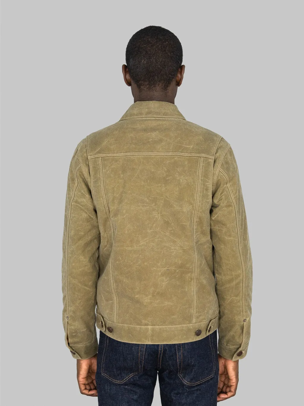 Freenote Cloth Riders Jacket Waxed Canvas Tobacco Tumbleweed Red Interior