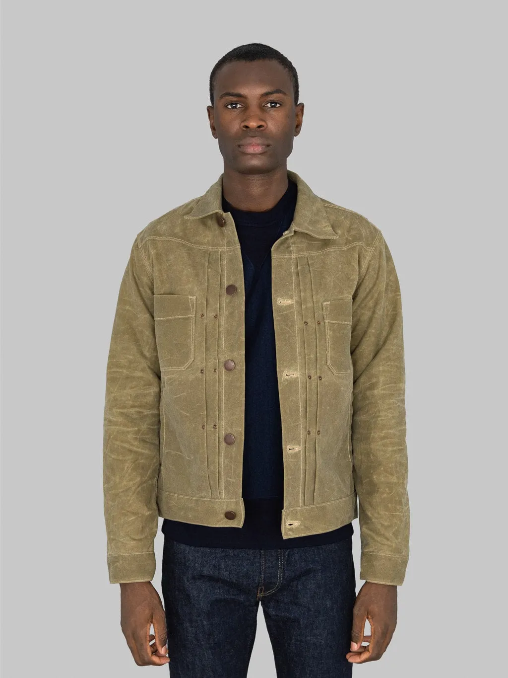 Freenote Cloth Riders Jacket Waxed Canvas Tobacco Tumbleweed Red Interior