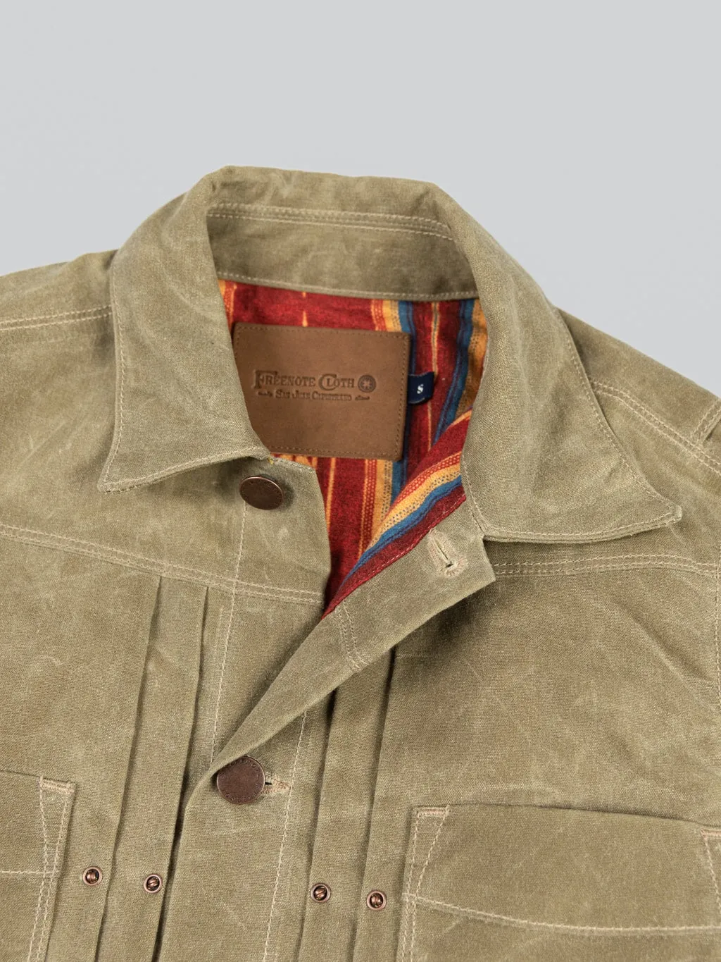 Freenote Cloth Riders Jacket Waxed Canvas Tobacco Tumbleweed Red Interior