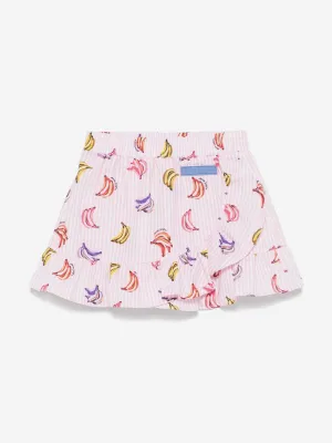 Girls AOP Bananas Mini Skirt in Pink