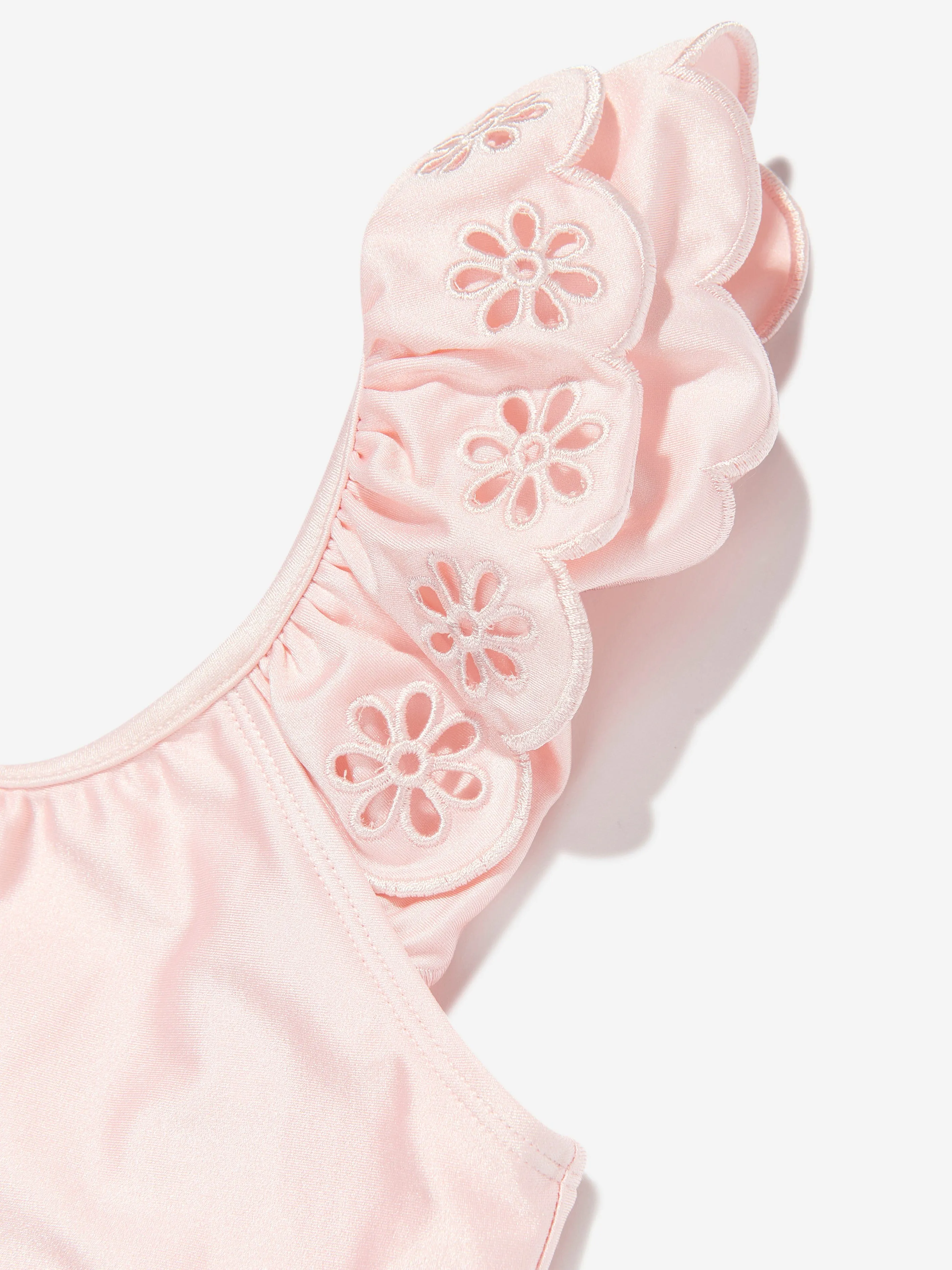 Girls Everley Embroidered Swimsuit in Pink