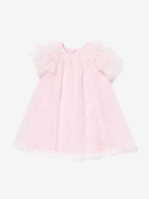 Girls FF Logo Tulle Dress in Pink