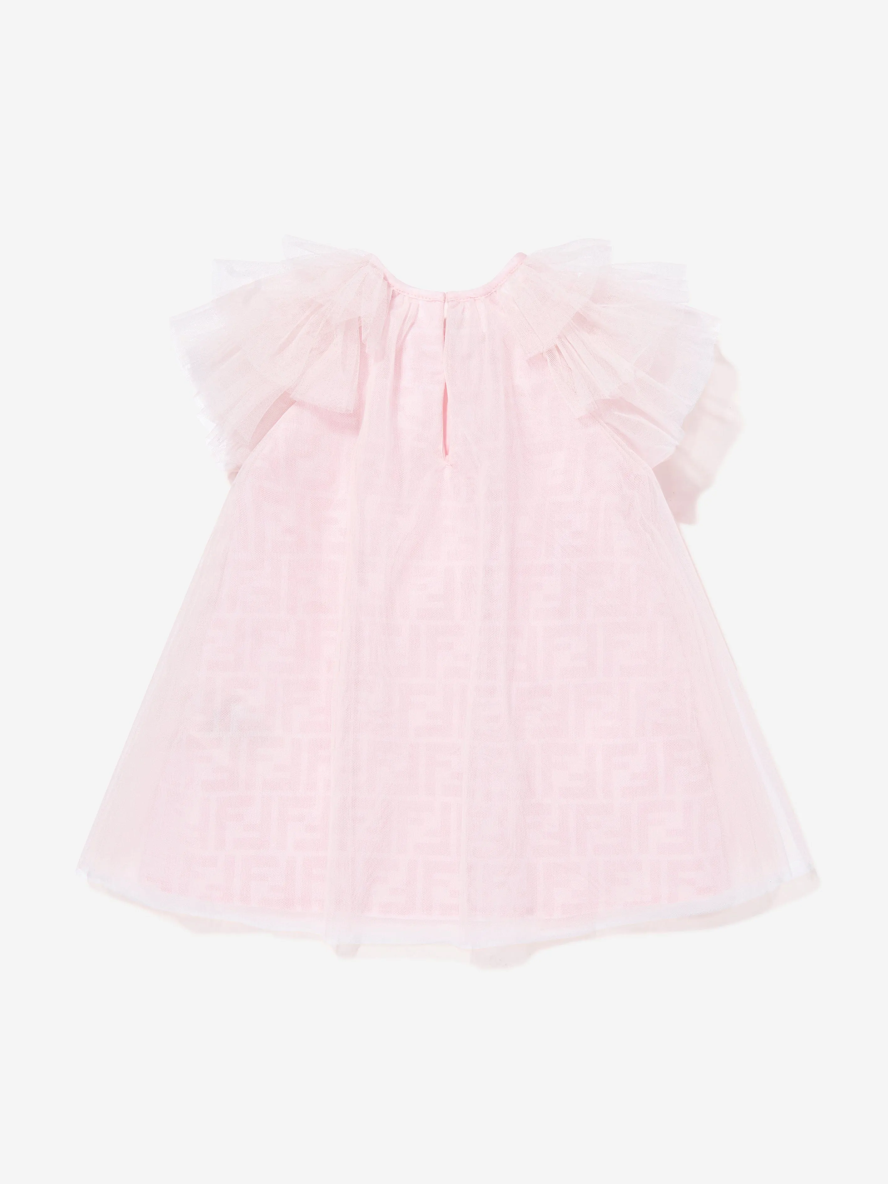 Girls FF Logo Tulle Dress in Pink