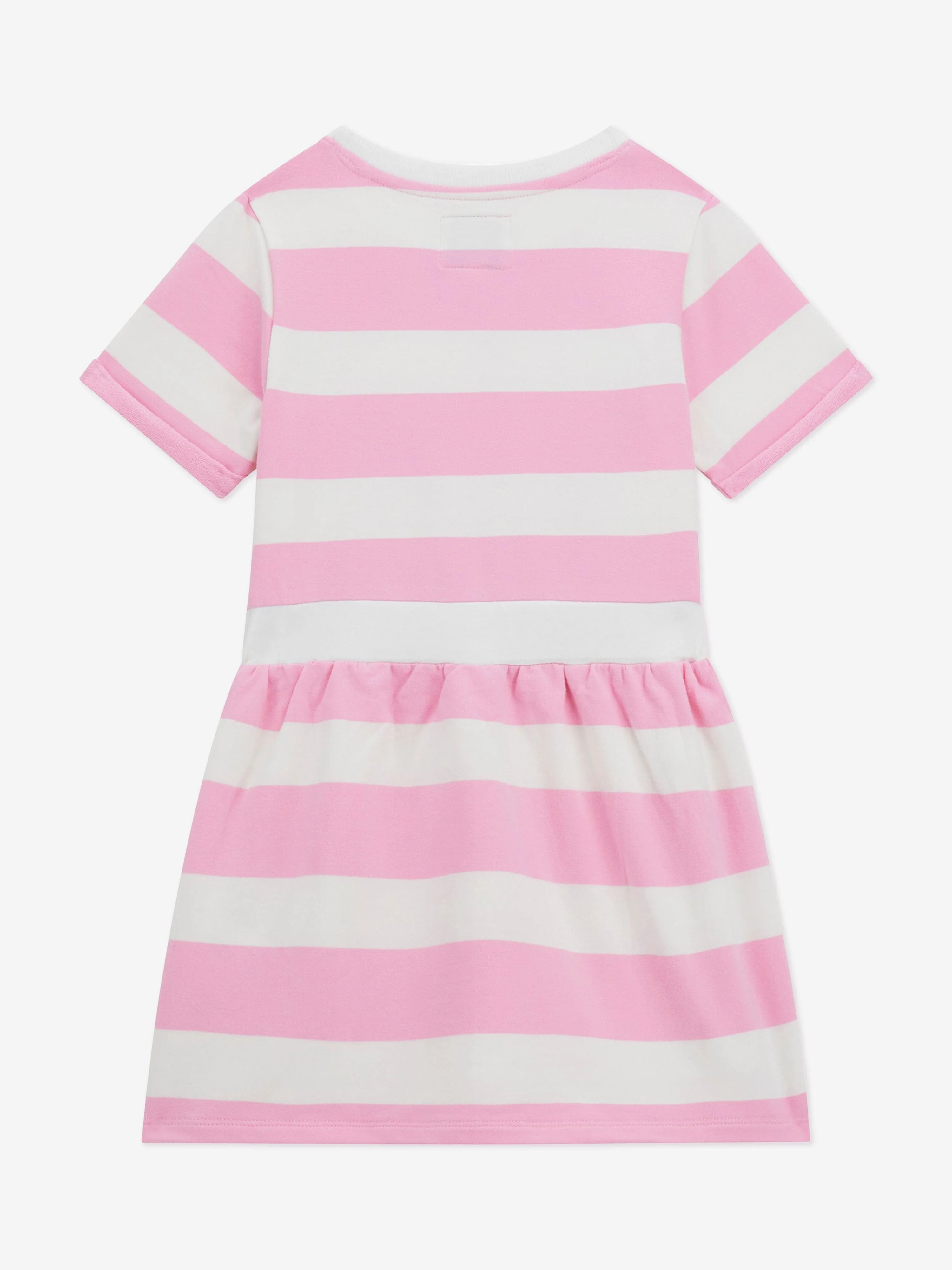 Girls Striped Terry Dress in Pink