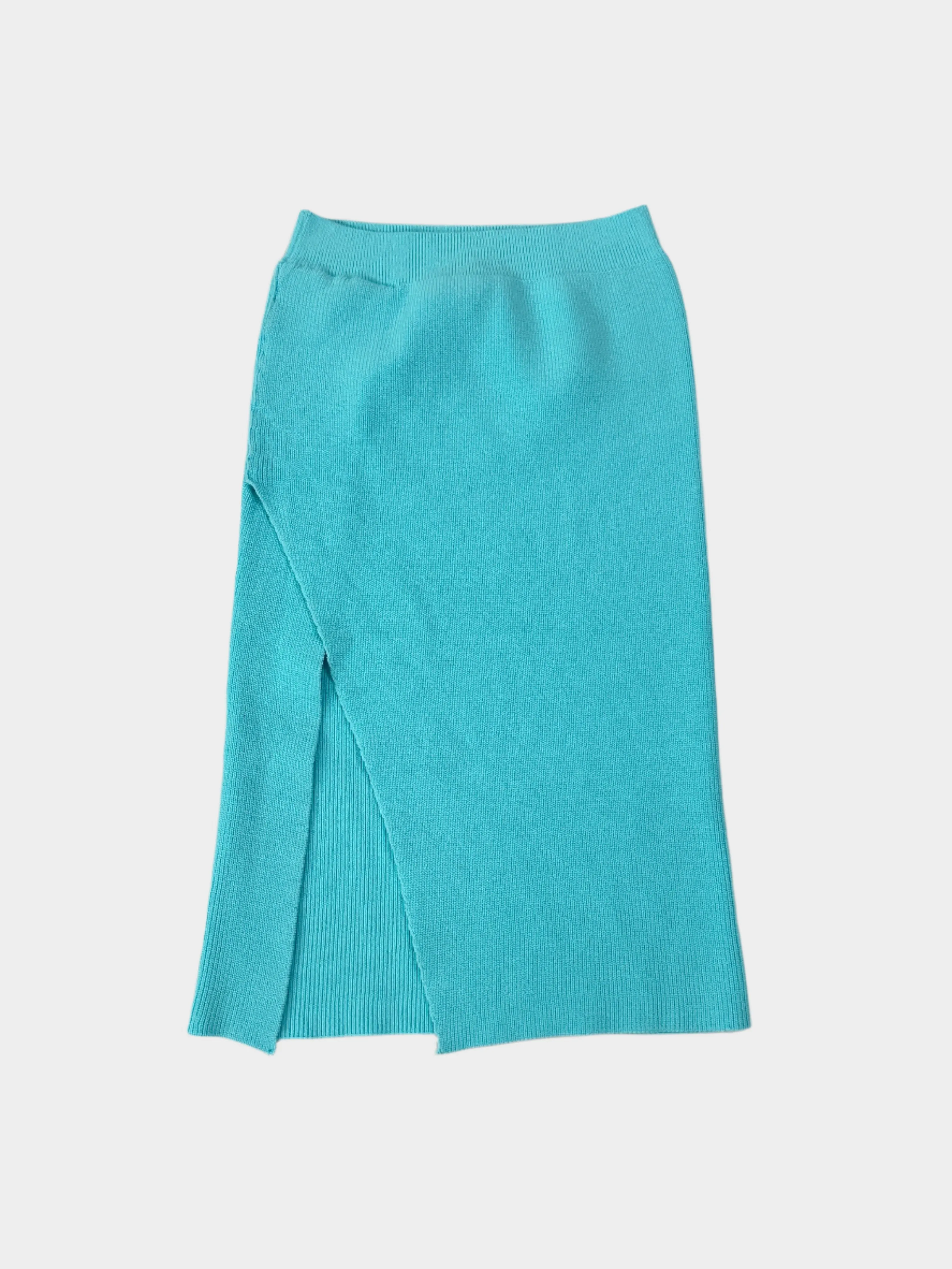 Gonna Midi In Maglia Aderente Con Spacco Frontale
