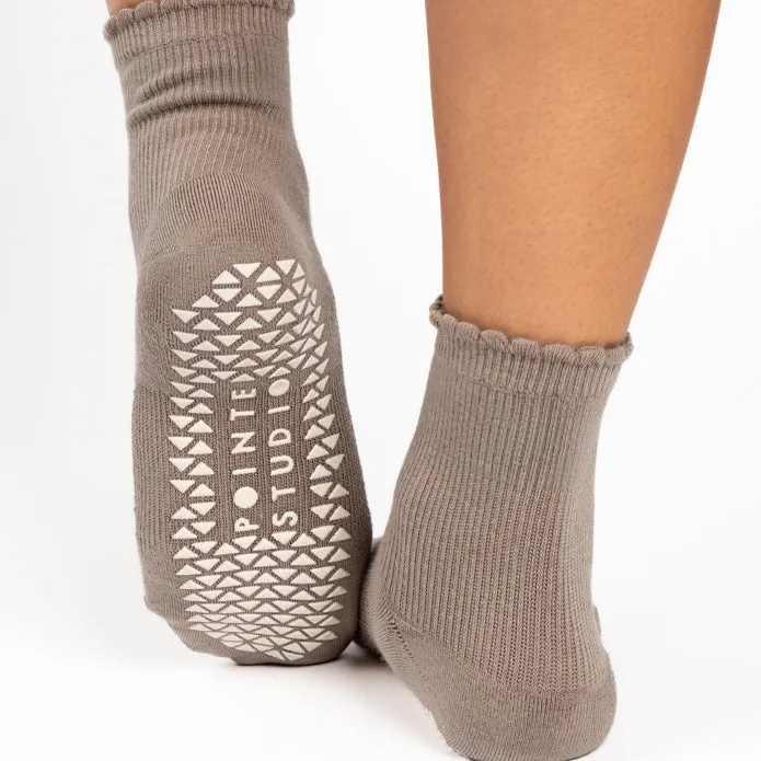 Happy Ankle Grip Socks - Taupe