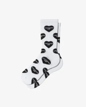 Heart Logo Socks White