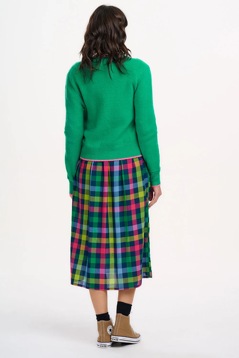 Helena Jumper - Green. Contrast Tipping