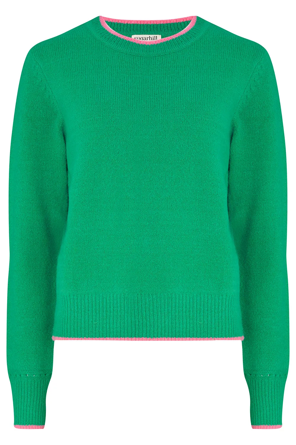 Helena Jumper - Green. Contrast Tipping