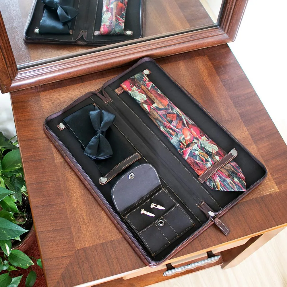 Jack Georges Voyager Collection Tie Case Brown