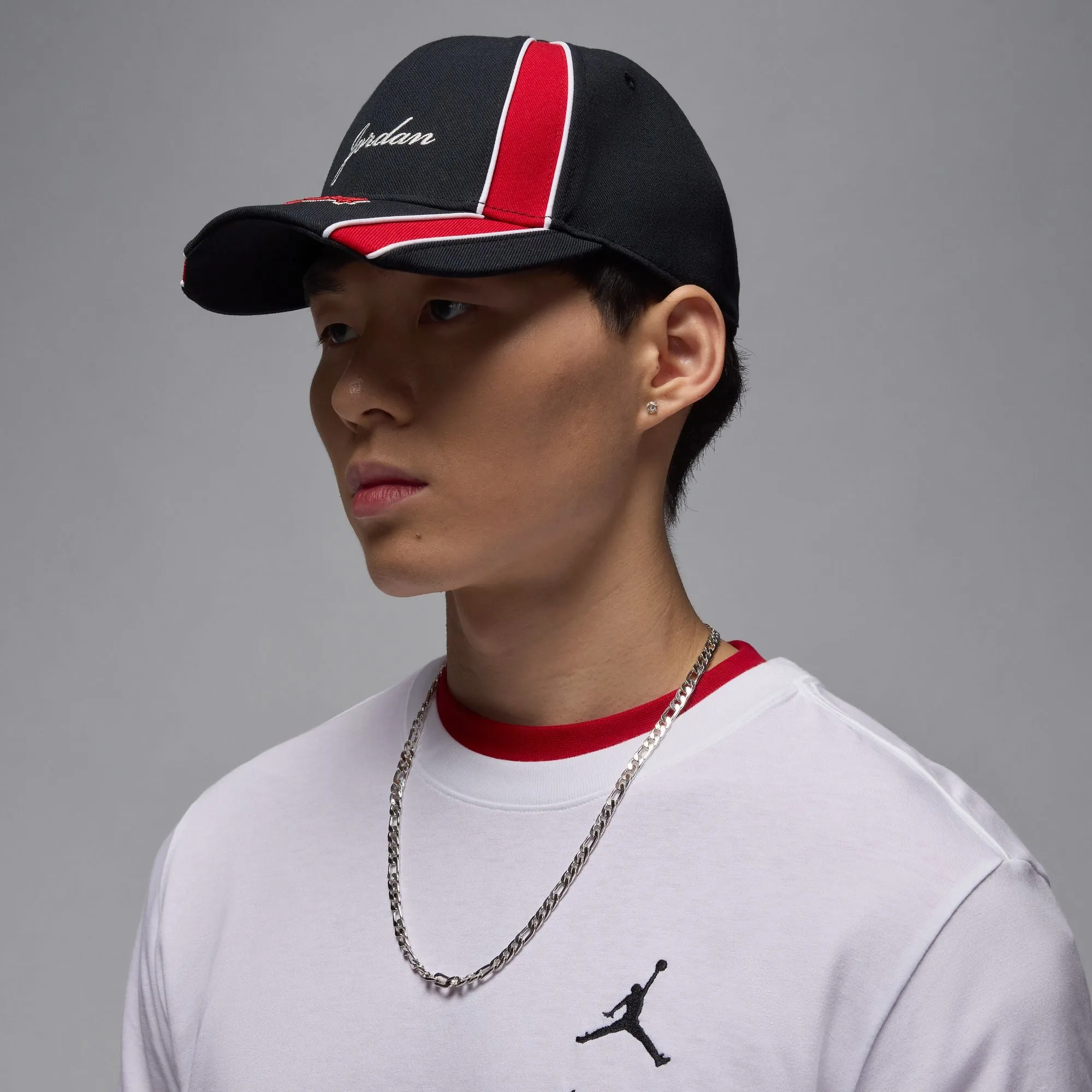 JORDAN RISE STRUCTURED HAT BLACK/GYM RED/WHITE