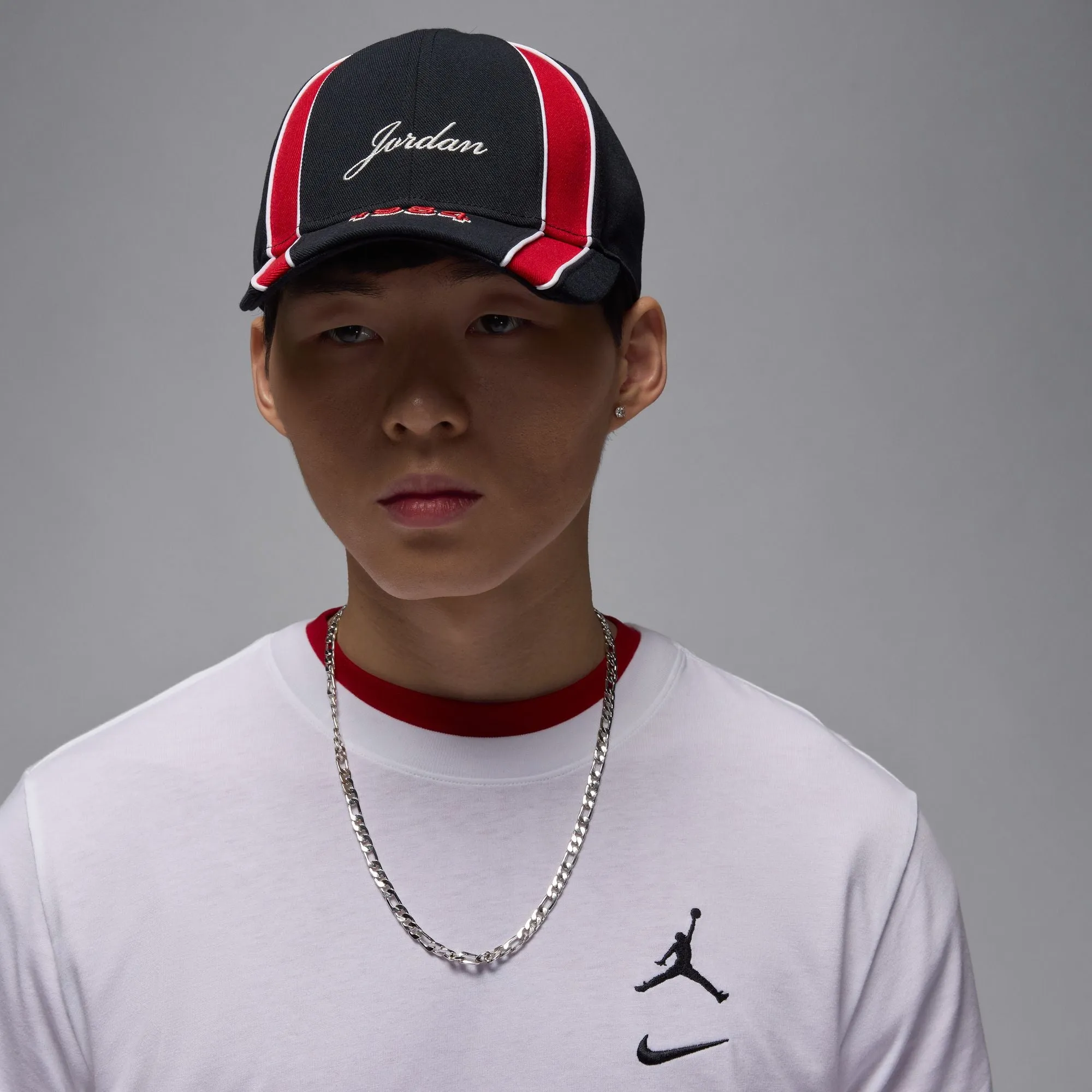 JORDAN RISE STRUCTURED HAT BLACK/GYM RED/WHITE
