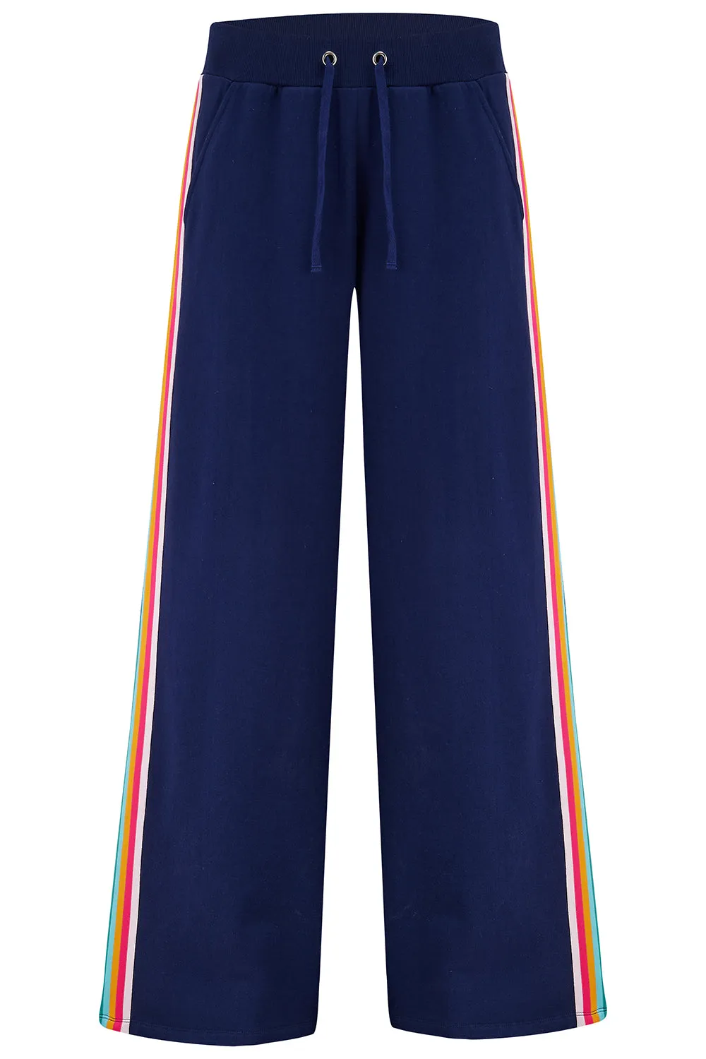 Laina Joggers - Navy. Rainbow Trim