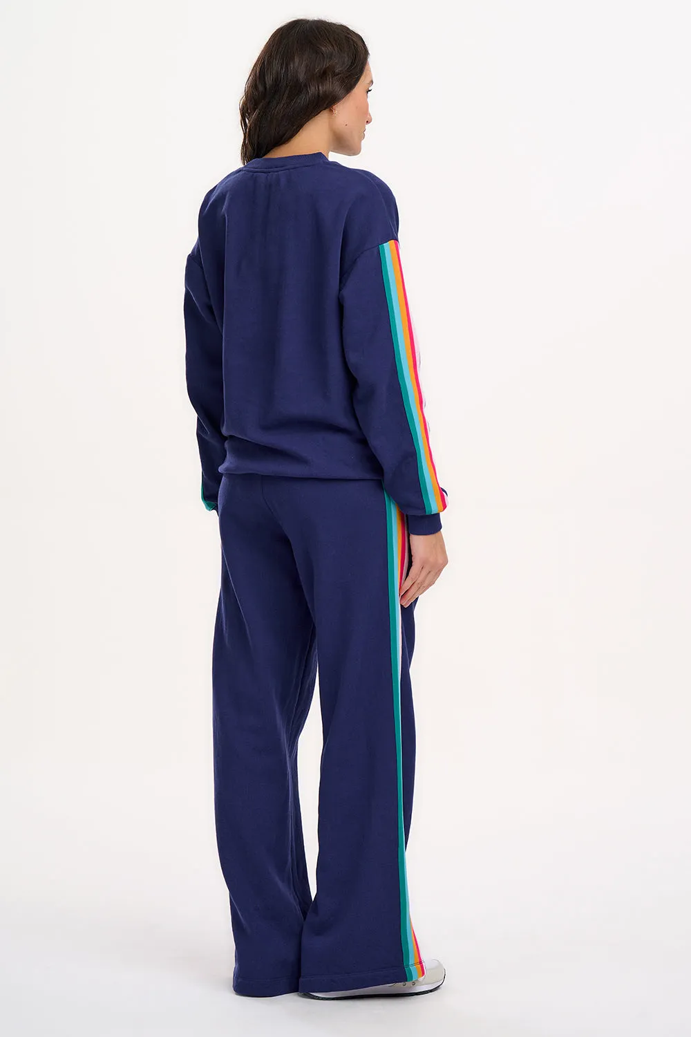 Laina Joggers - Navy. Rainbow Trim