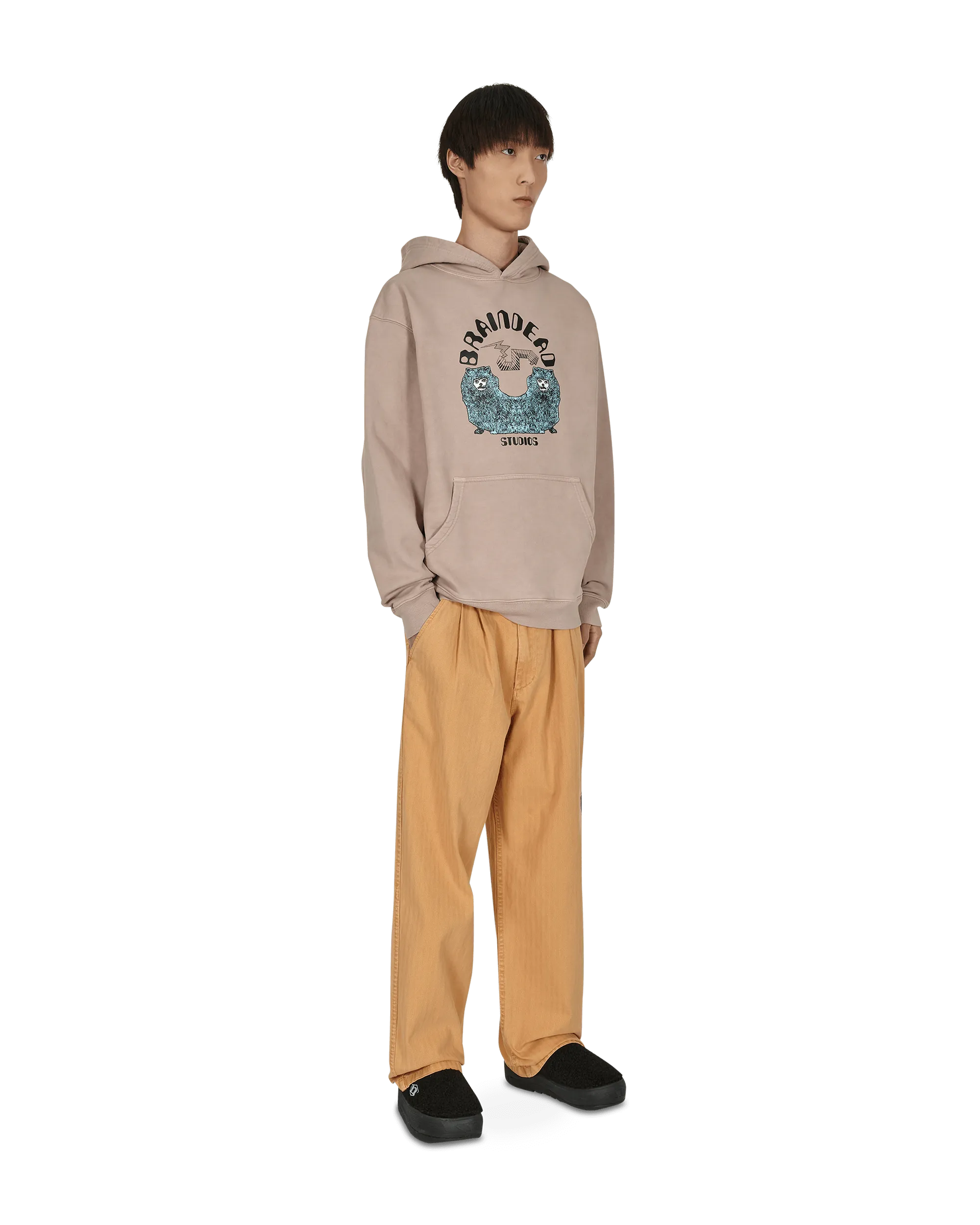 Livewire Pigment Dyed Herringbone Pants Orange