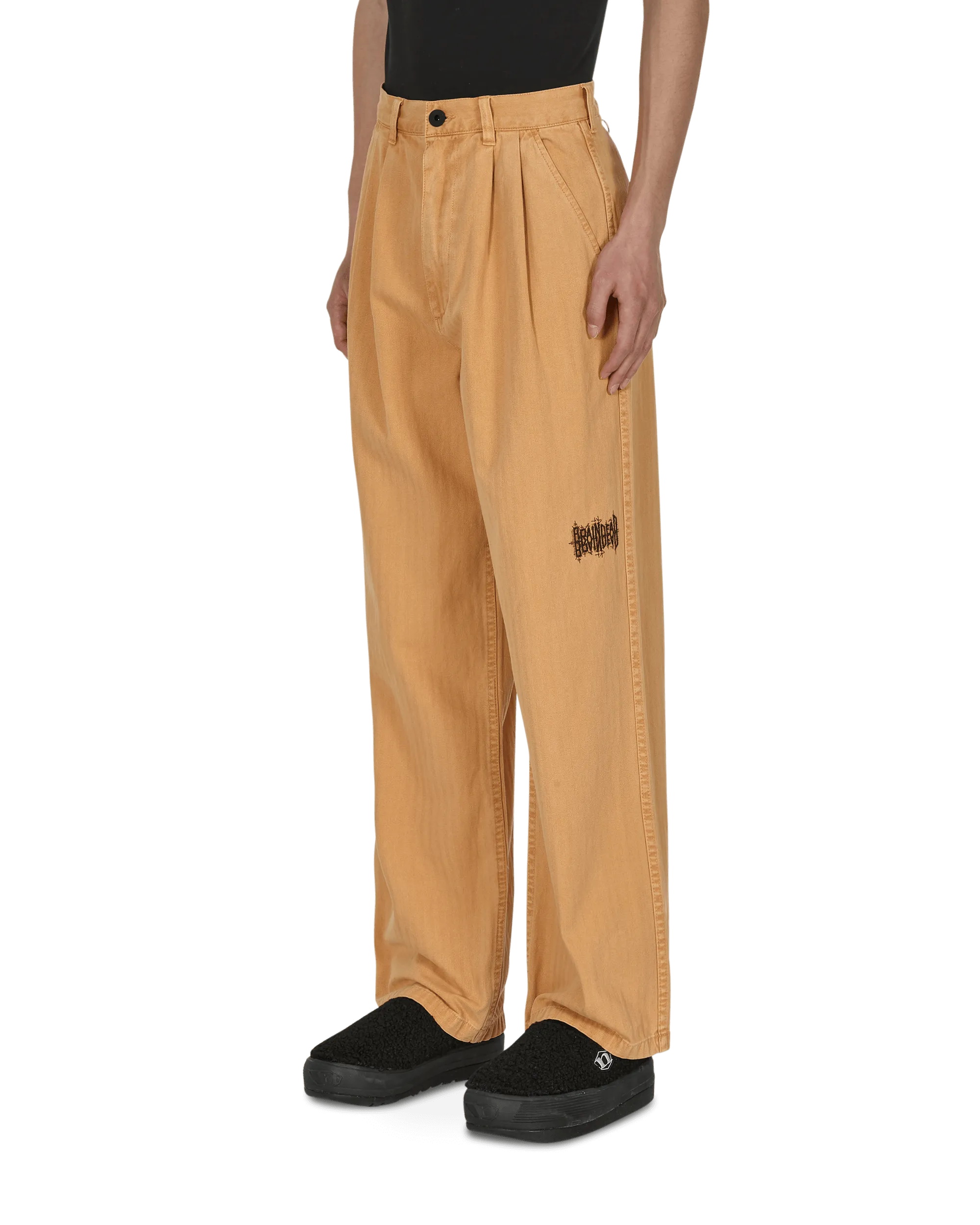 Livewire Pigment Dyed Herringbone Pants Orange