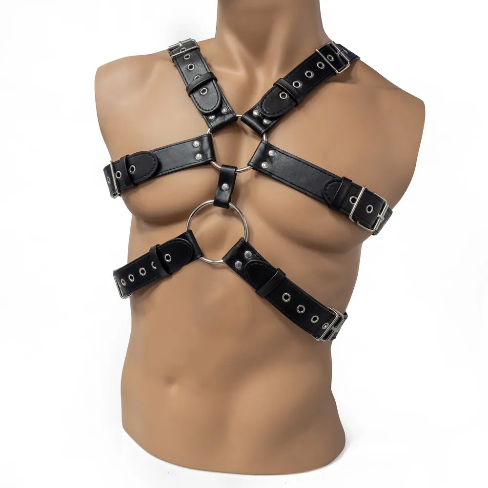 Male Power Gemini Reversible Faux Leather Chest Harness